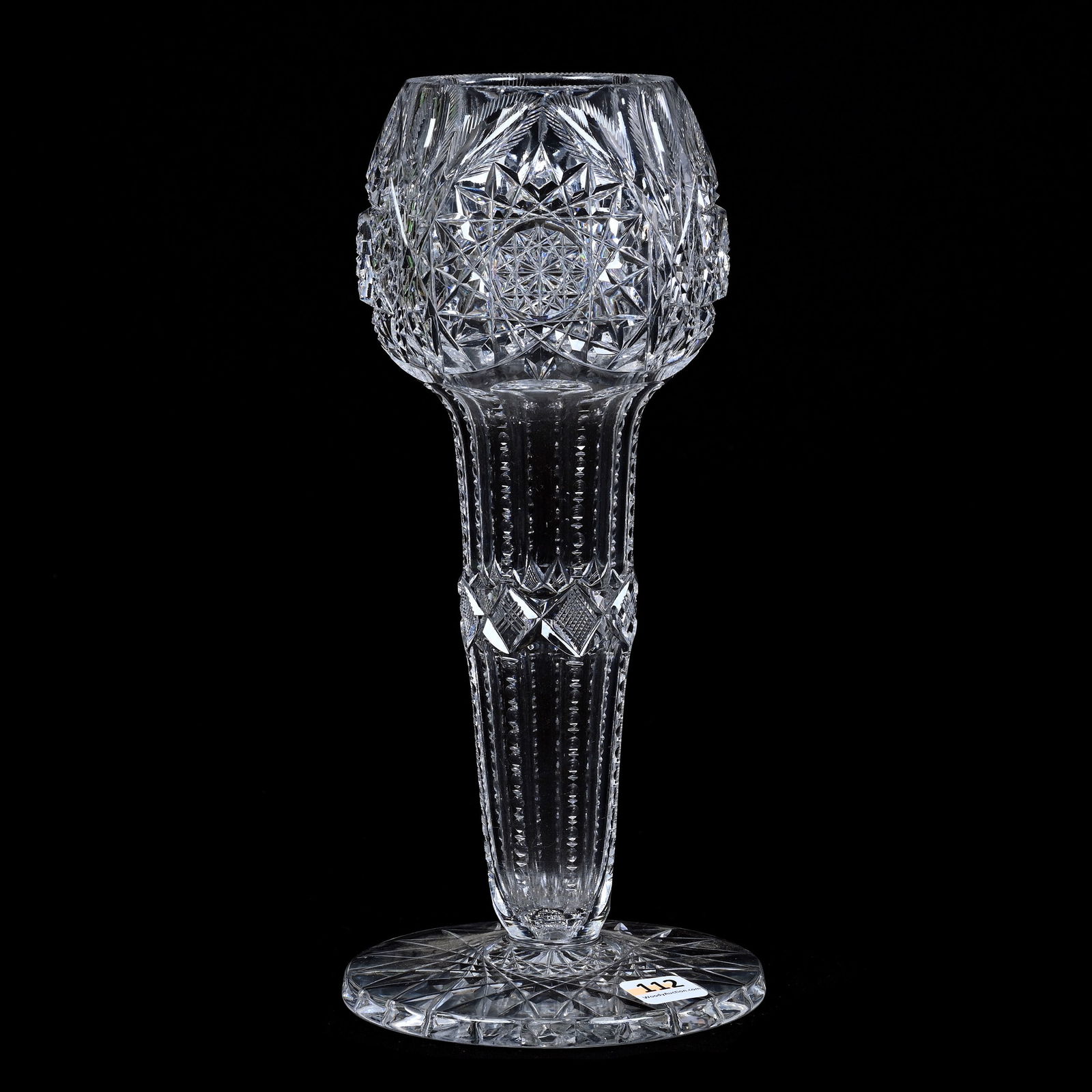 Vase, ABCG, Cactus Pattern By Pairpoint, Large Hobstar Foot (1 of 2)