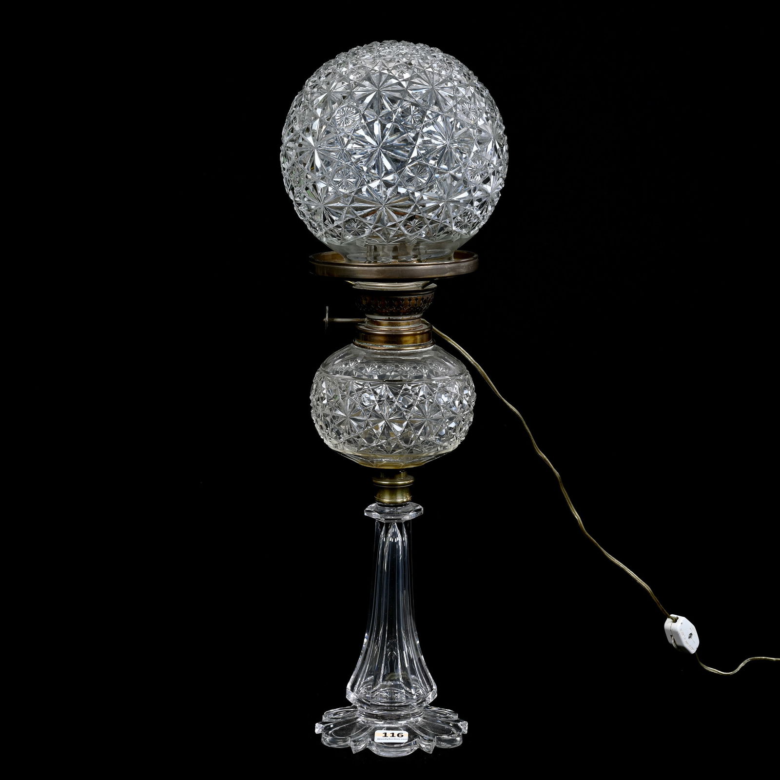 Lamp, ABCG, Russian Pattern, Font With Clear Cut Buttons, Shade Globe Is Not A Proper Fit To Lamp (1 of 4)