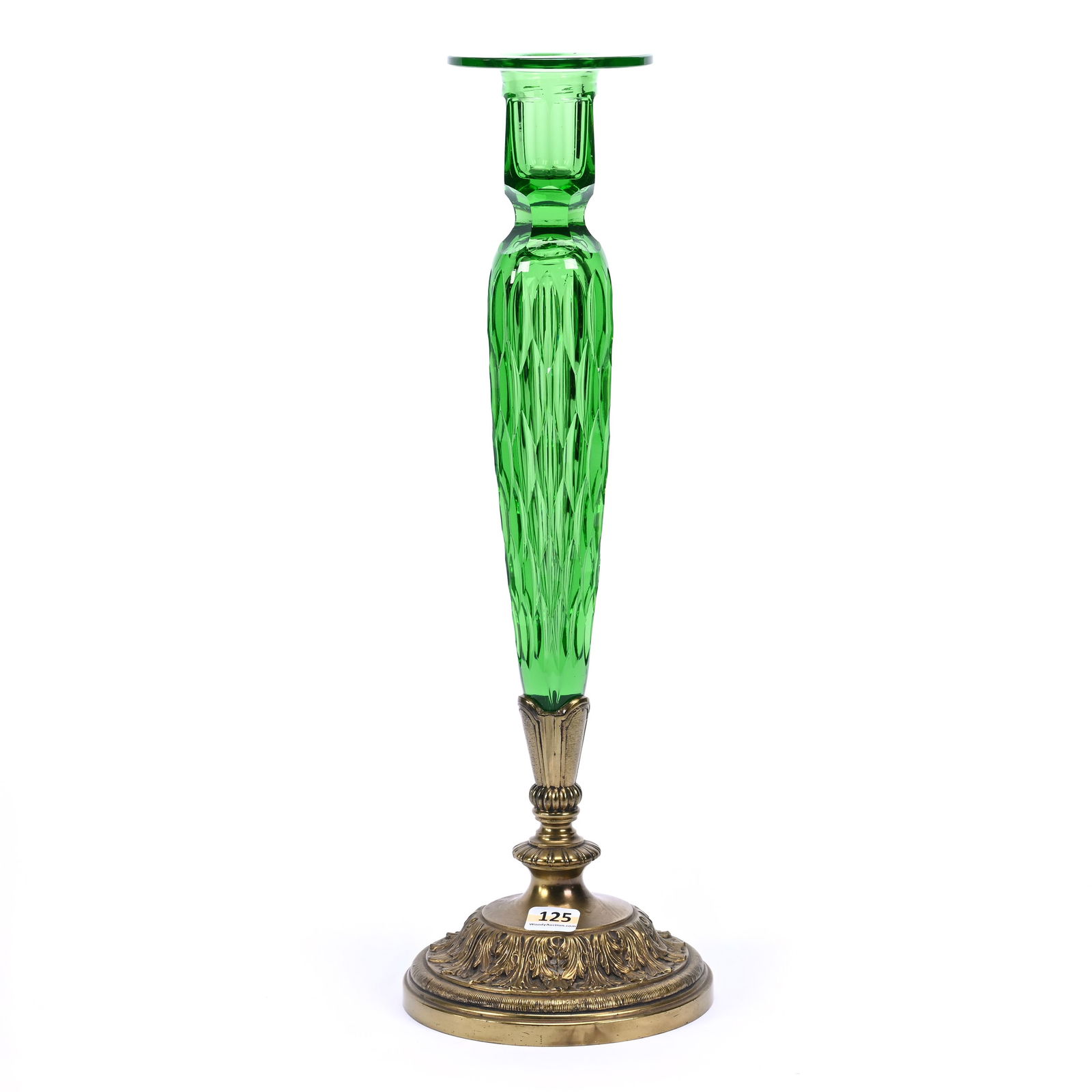 Candlestick, ABCG, Solid Uranium Green Brilliant Pattern By Pairpoint (1 of 4)