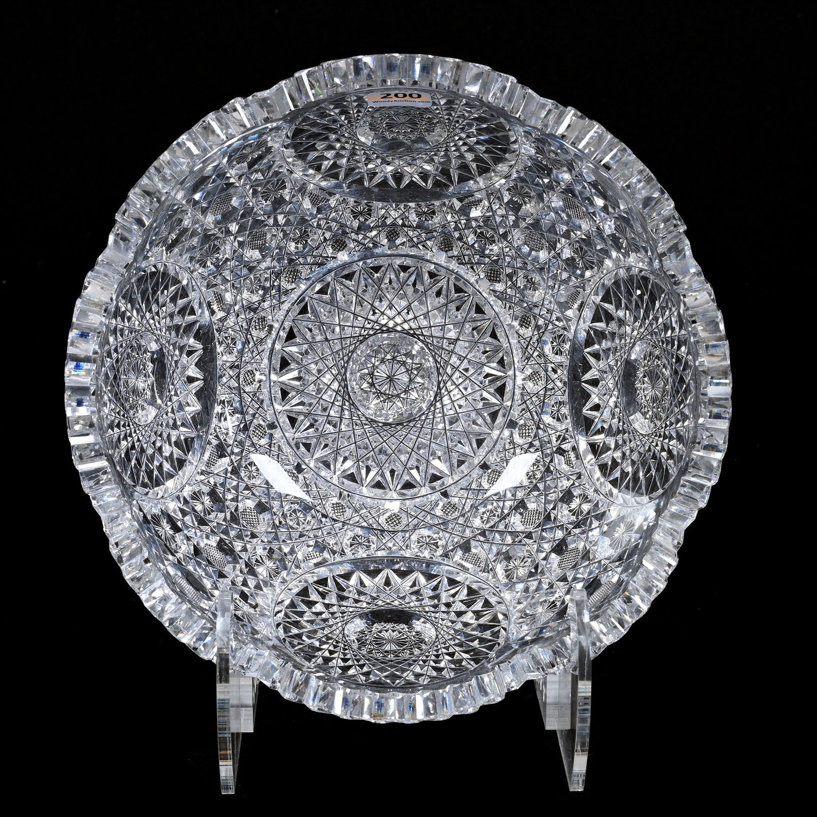 Bowl, ABCG, Five Large Circular Hobstars With Cane Field, Clear Blank (1 of 3)