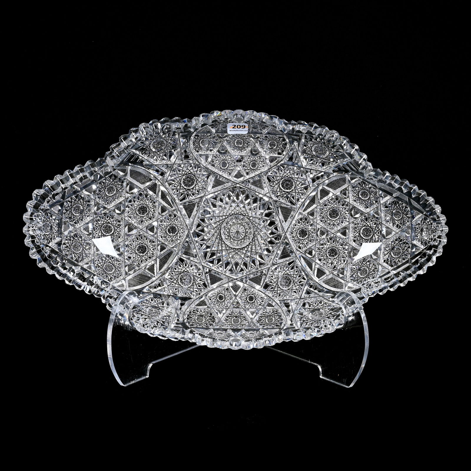 Ice Cream Tray, ABCG, Hobstar Cluster Motif With Strawberry Diamond Highlights (1 of 2)