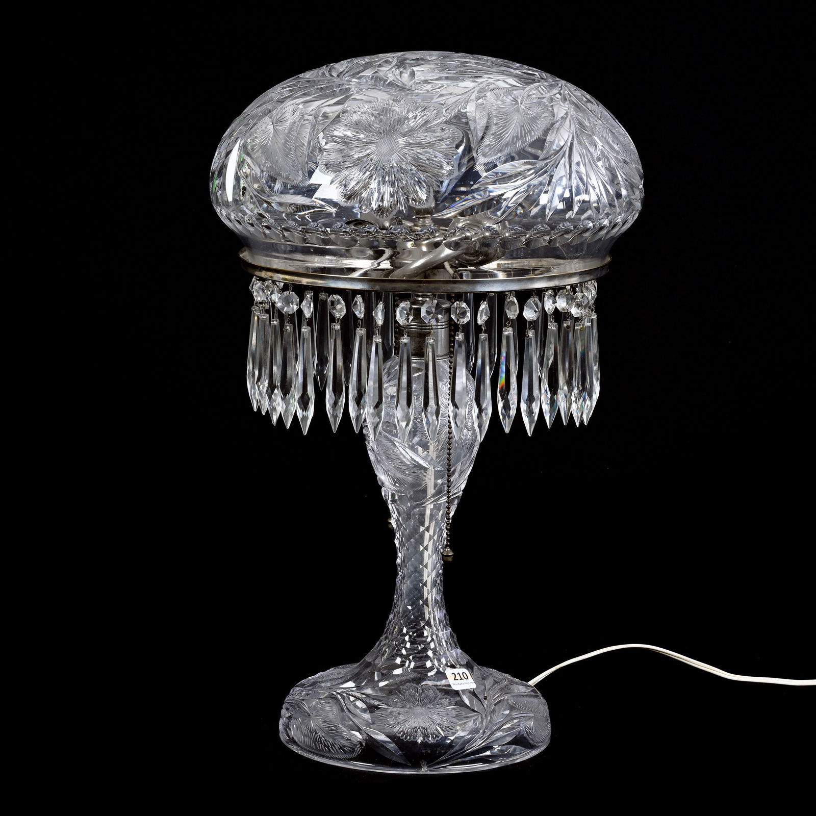 Table Lamp, ABCG, Lyndhurst Pattern By Pairpoint, Beautiful Cut Mushroom Shade With Pattern Cut Base (1 of 3)