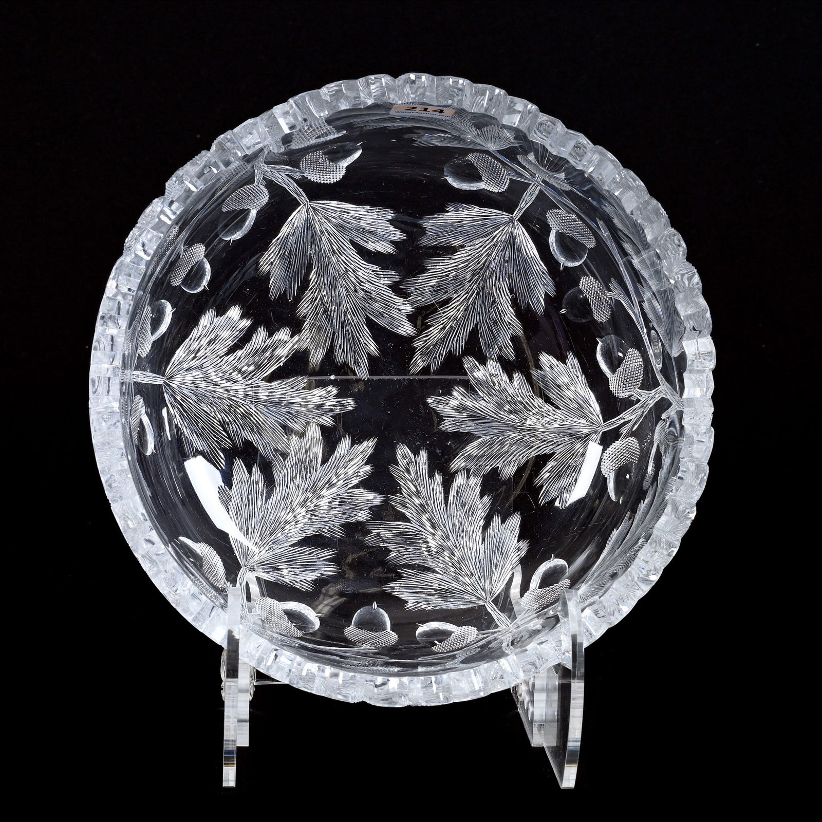 Bowl, ABCG, Oak Leaf Pattern By California Cut Glass, Excellent Blank, Nice Example (1 of 3)