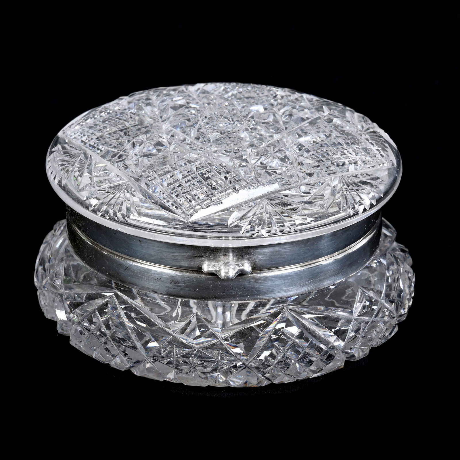 Round Jewel Box, ABCG, Square Hobstar, Crosscut Diamond, And Fan Motif, Ray Cut Base (1 of 3)