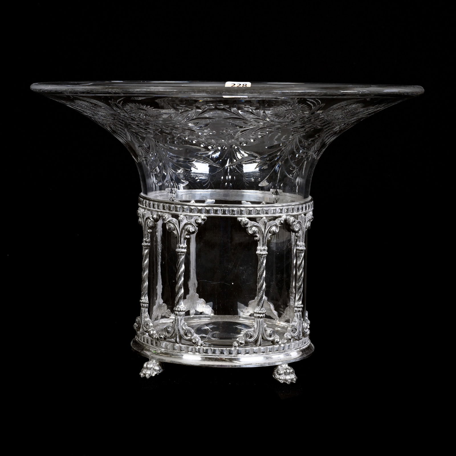 Center Piece, ABCG, Chelsea Pattern By Pairpoint, Removable Silverplate Base Marked Pairpoint #C1520 (1 of 4)
