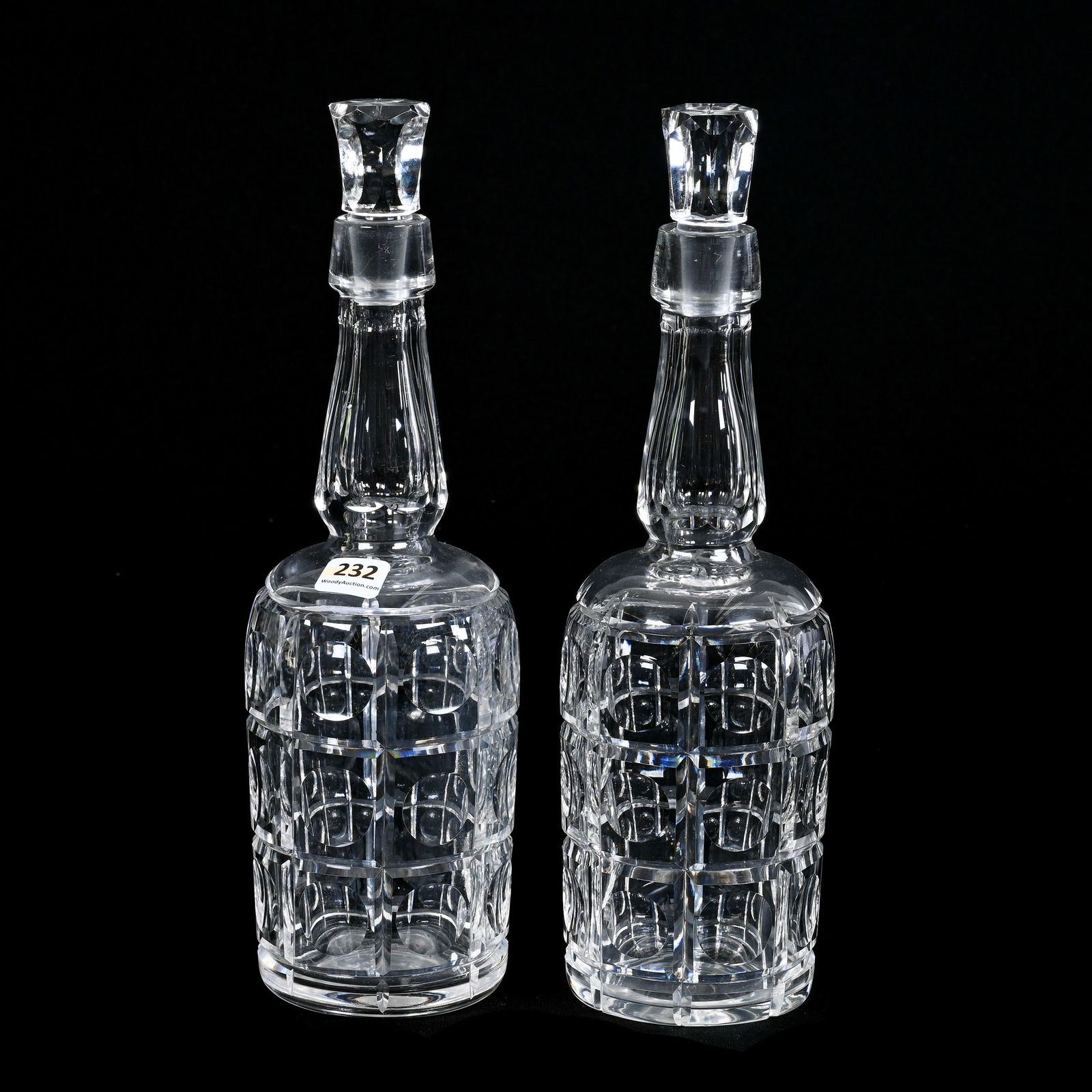 Pair Whiskey Bottles, ABCG, Lattice & Bullseye Design By Pairpoint (1 of 2)