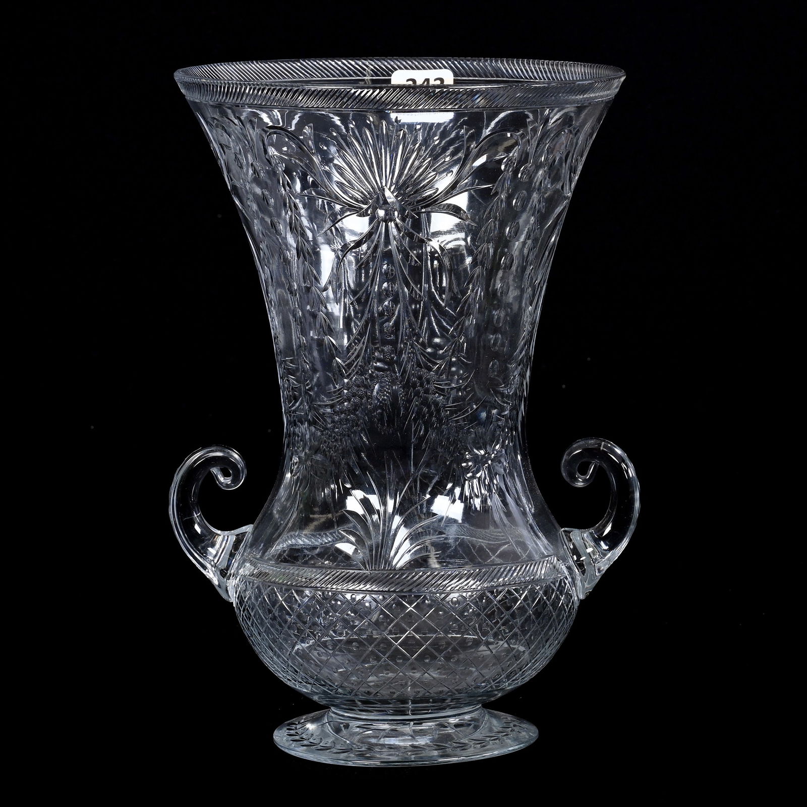 Two Handled Vase, ABCG, Buckingham Pattern By Pairpoint (1 of 2)