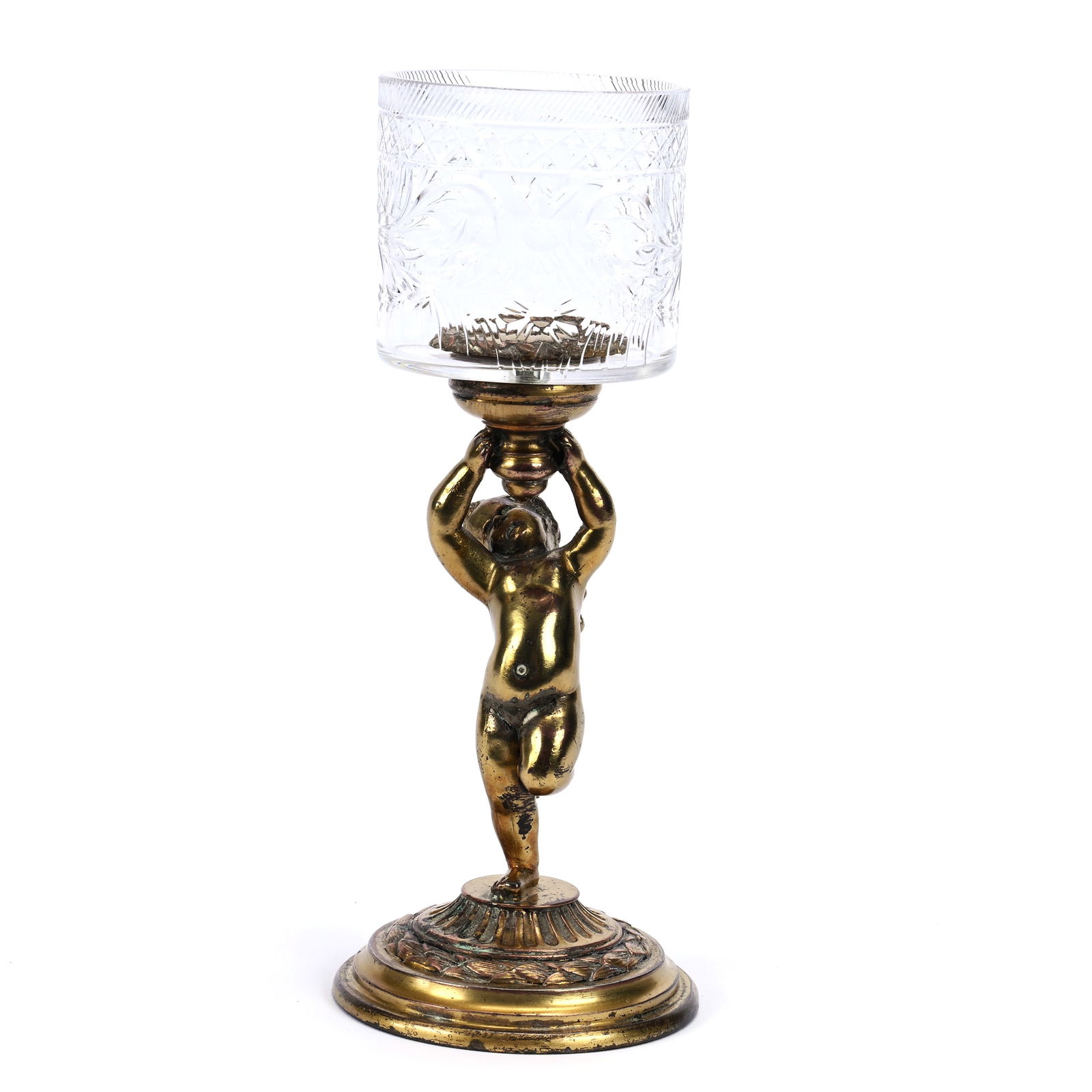 Pedestal Cigarette Holder, ABCG, Marked Pairpoint #4970, Buckingham Pattern (1 of 4)