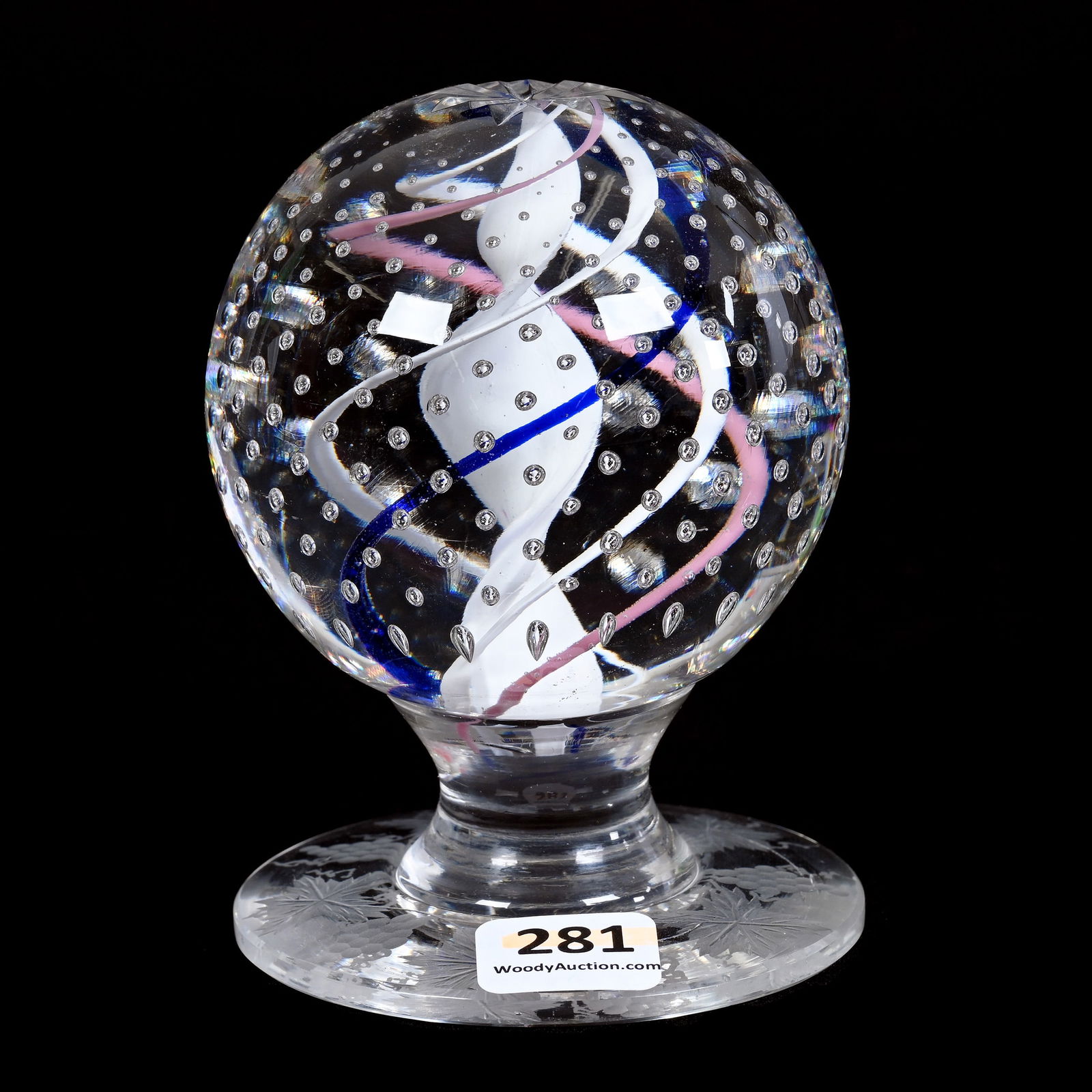 Pedestal Paperweight In Veneti Glass By Pairpoint (1 of 3)