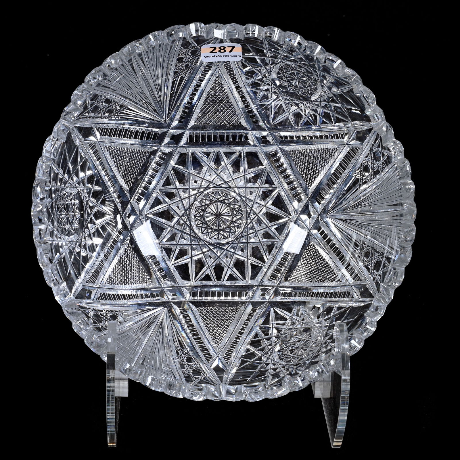 Bowl, ABCG, Marion Pattern By Pairpoint, Circa 1904-1910: Bowl, American Brilliant Cut Glass, Marion Pattern By Pairpoint, Circa 1904-1910, 3.25" x 8.25", Pattern Shown In Mt. Washington and Pairpoint Glass By Wilson and Spillman, Page 201, Tooth Chip, Colle