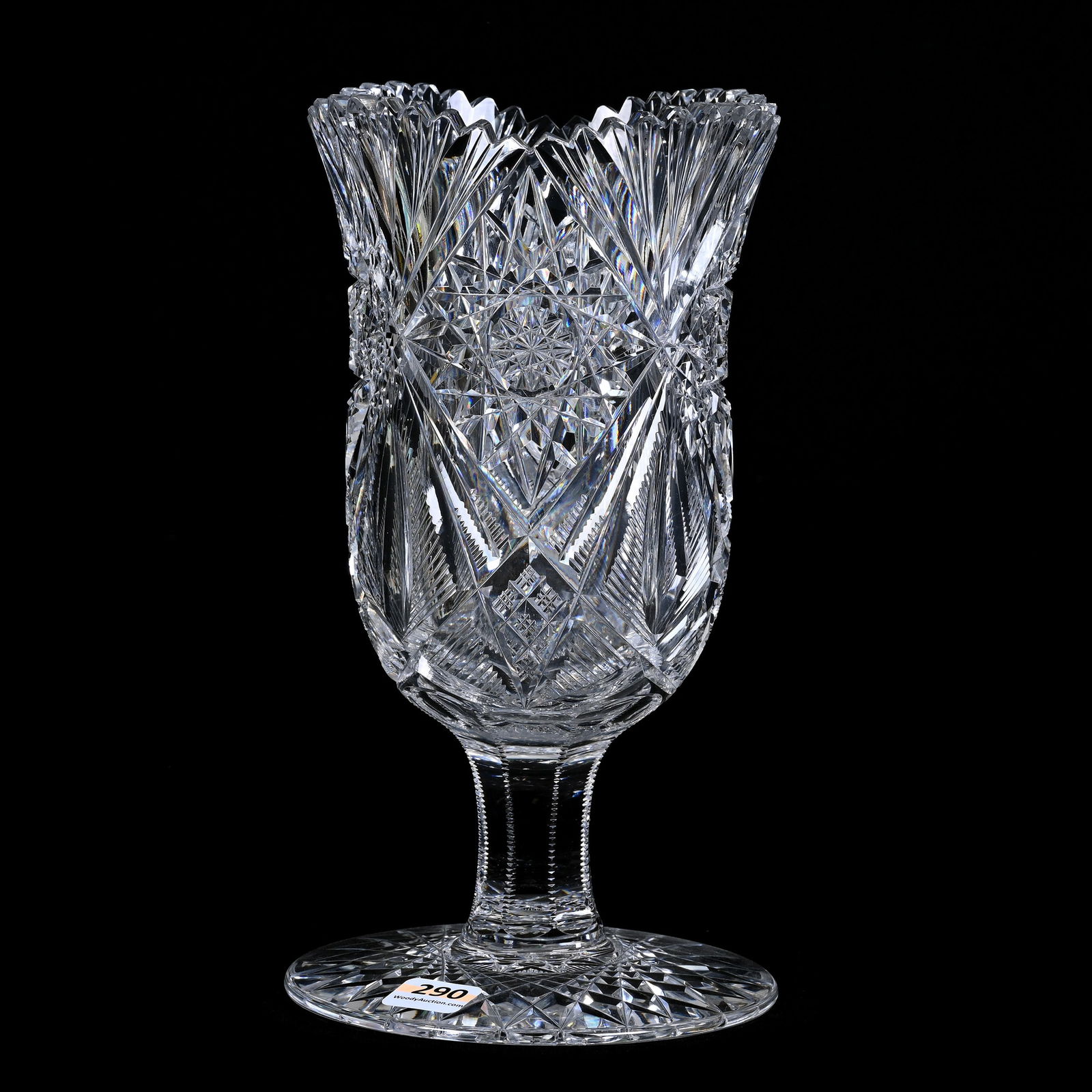 Pedestal Celery Vase, ABCG, Cypress Pattern By Pairpoint, Hobstar Foot, Very Nice Quality (1 of 2)