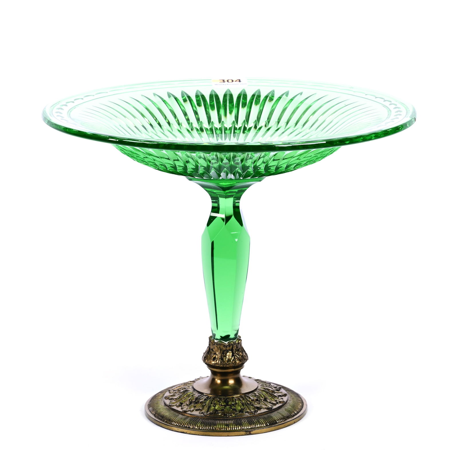 Compote, ABCG, Brilliant Pattern By Pairpoint, Solid Uranium Green (1 of 4)