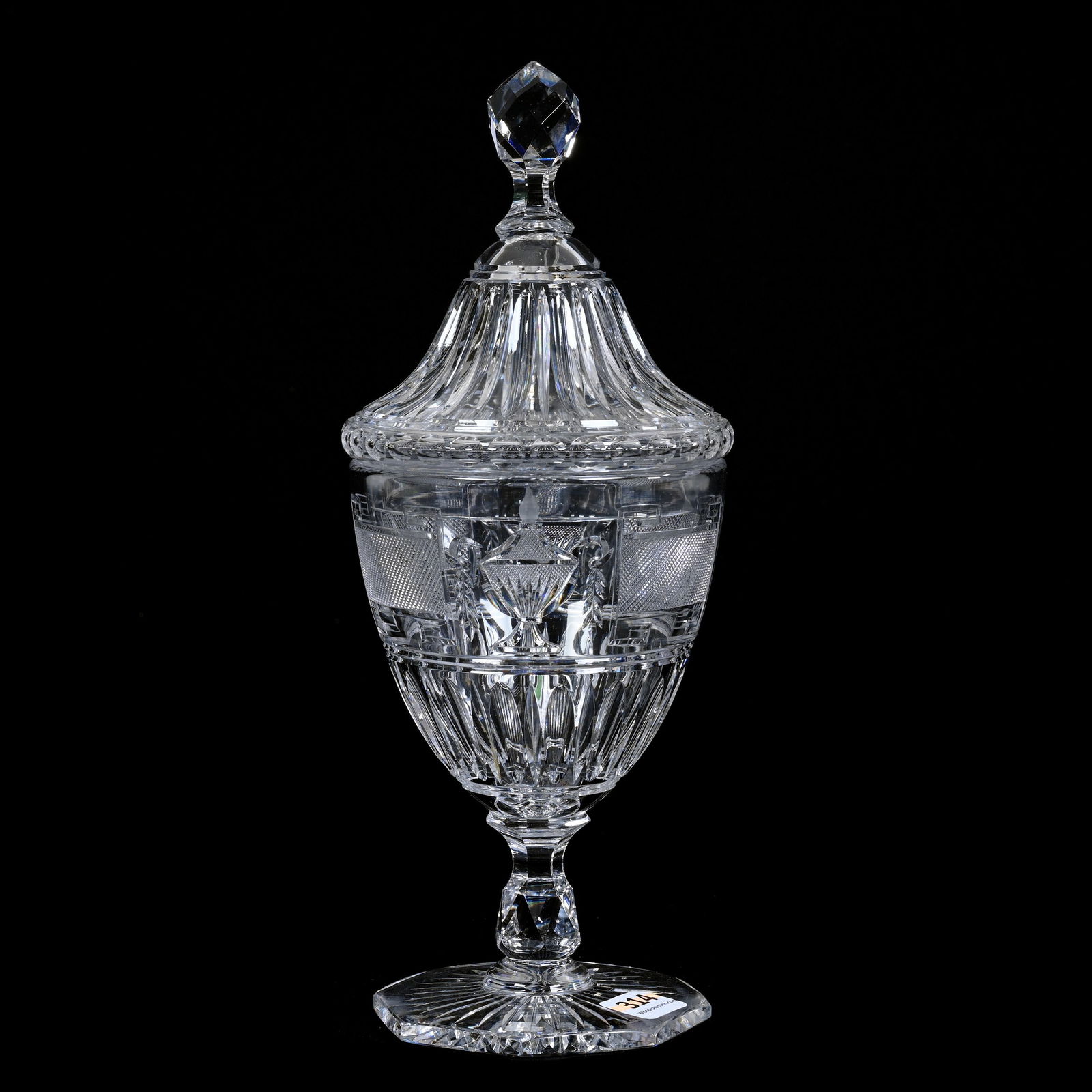 Pedestal Covered Urn, ABCG, Urn & Flame Pattern By Pairpoint (1 of 3)