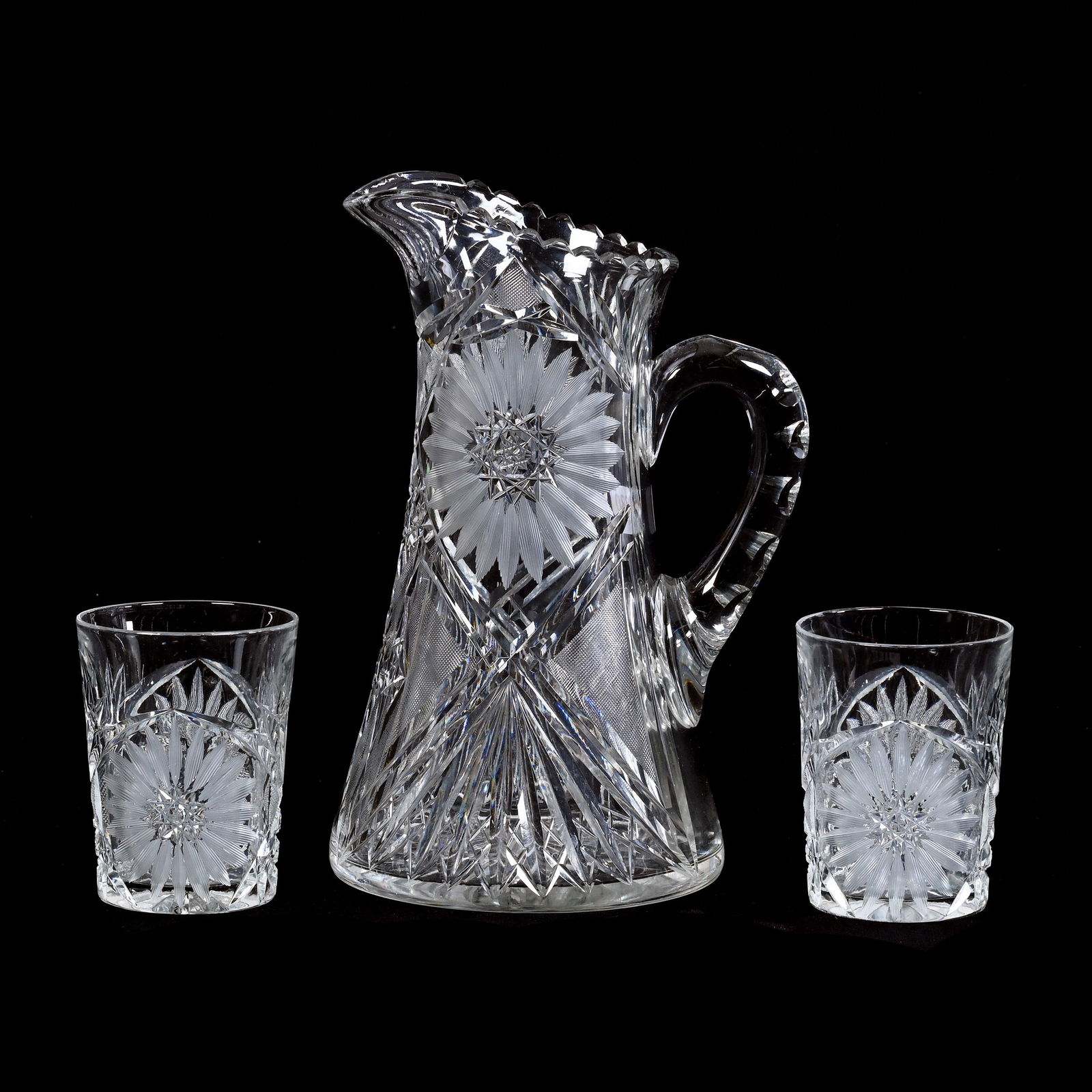 Water Set, ABCG, Hobstar, Floral, Strawberry Diamond And Fan Motif (1 of 4)