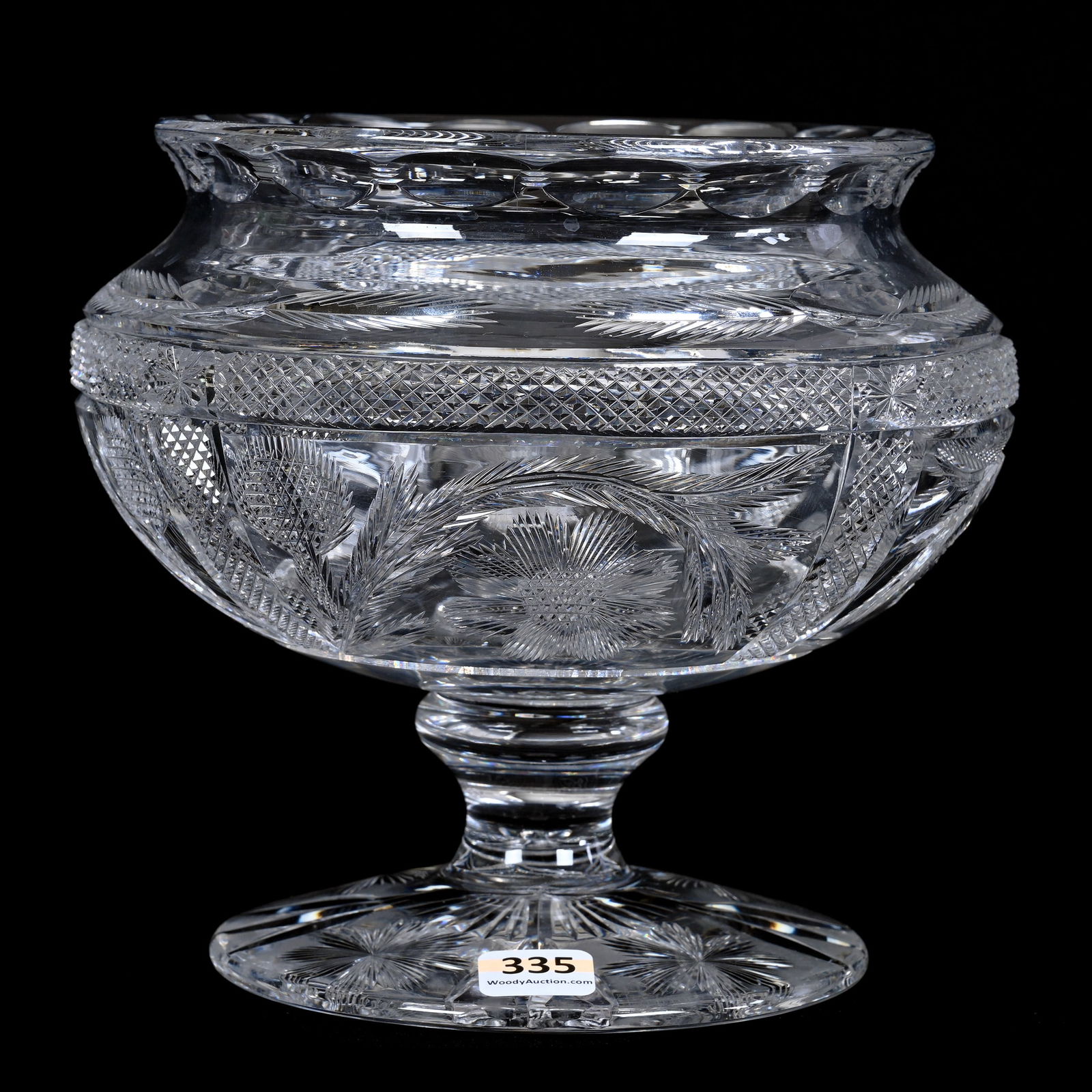 Pedestal Bowl, ABCG, Strawberry Diamond Border, Elaborate Thistle Design Panels (1 of 3)
