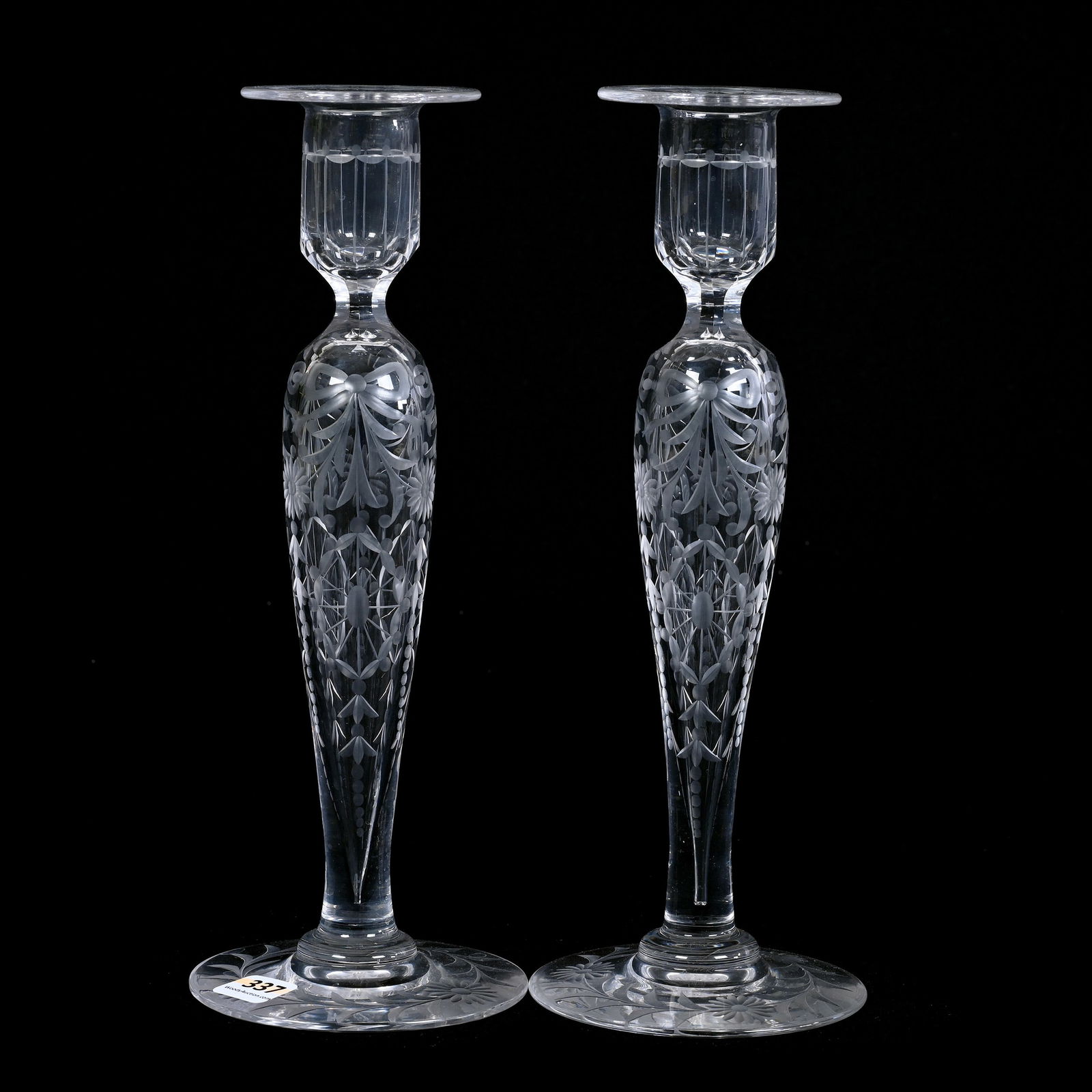 Pair Candlesticks, ABCG, Waterford Pattern By Pairpoint (1 of 2)