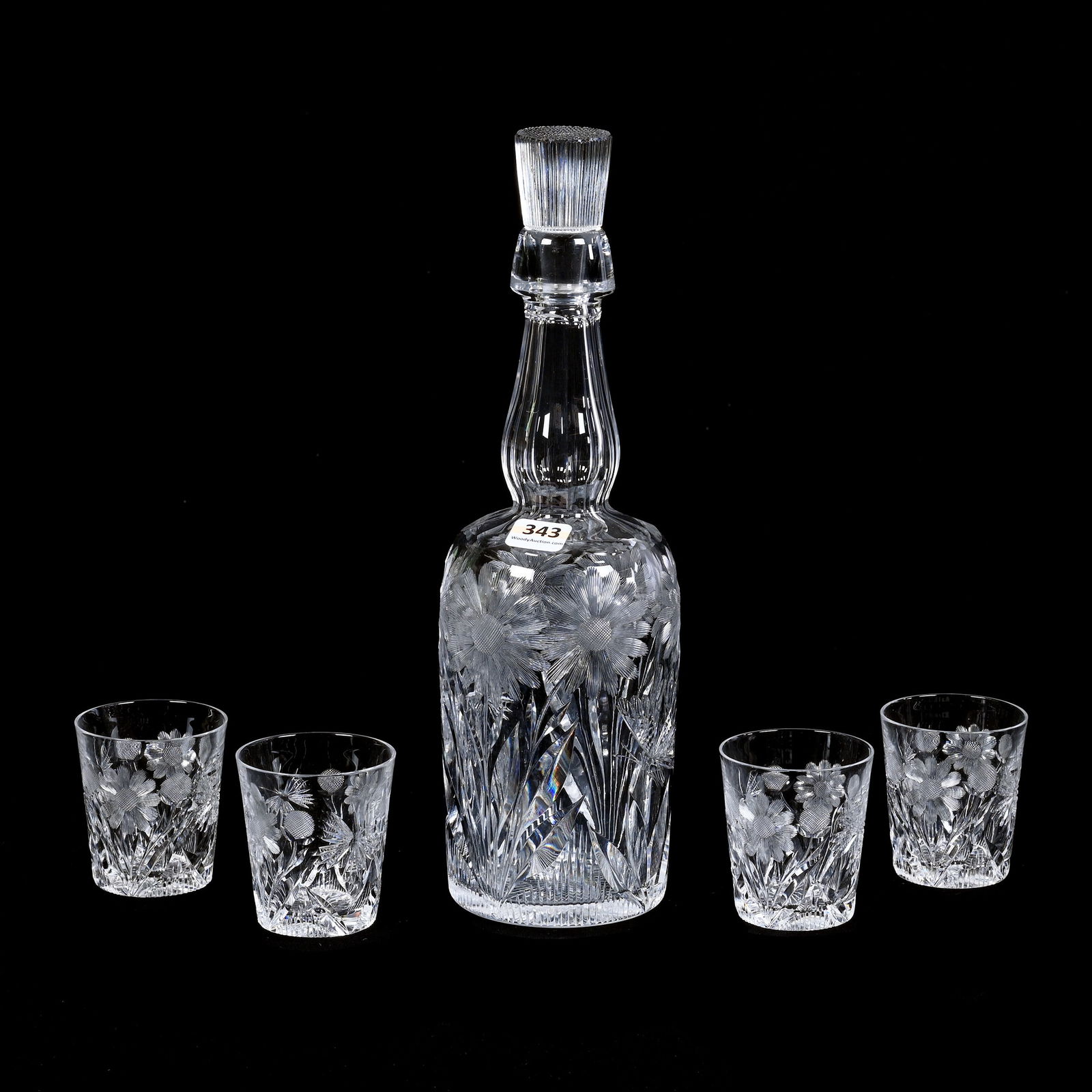 Whiskey Set, ABCG, Butterfly & Daisy Pattern By Pairpoint (1 of 3)