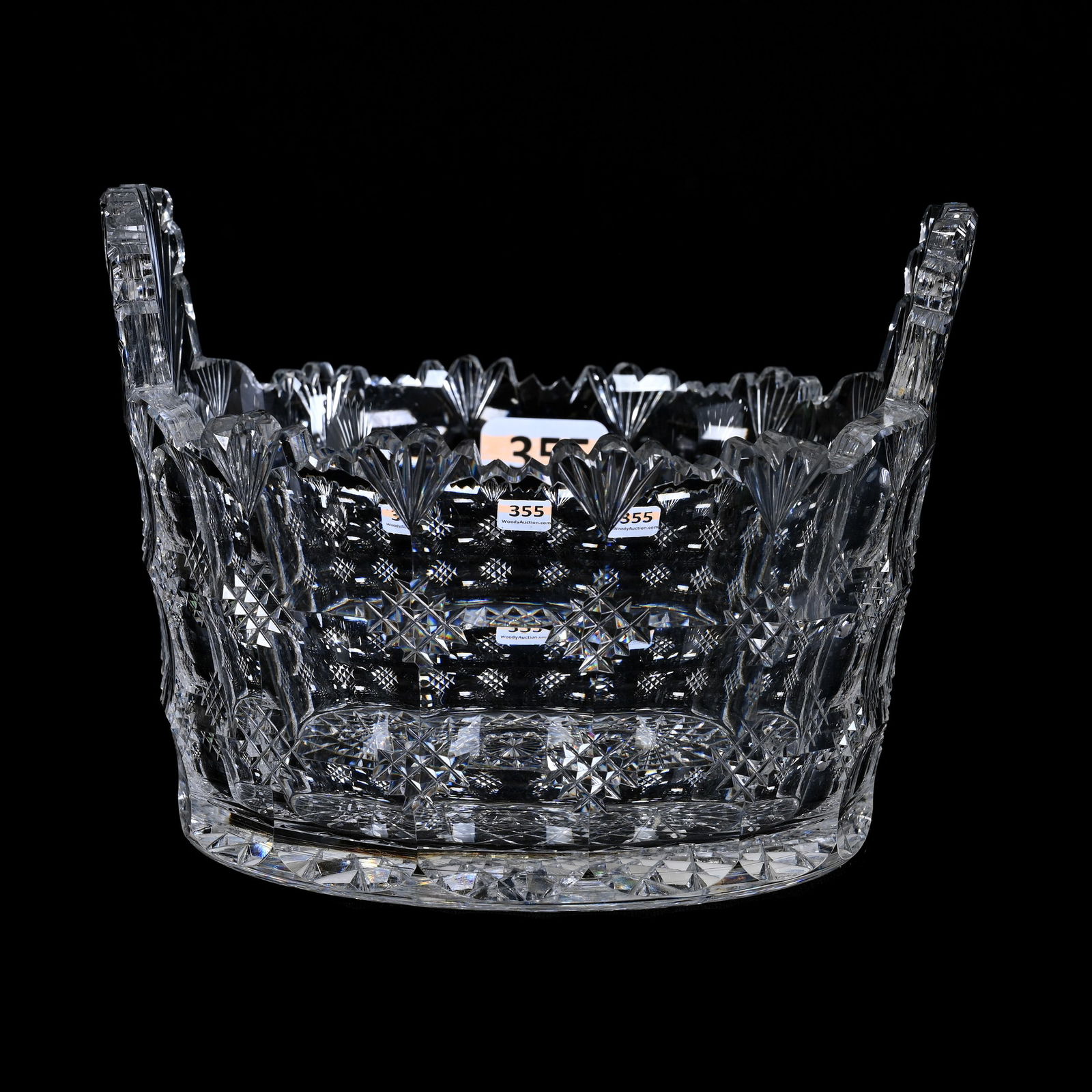 Ice Bucket, Tab Handles, ABCG, Savoy Pattern By Pairpoint, Hobstar Base, Nice Example (1 of 2)