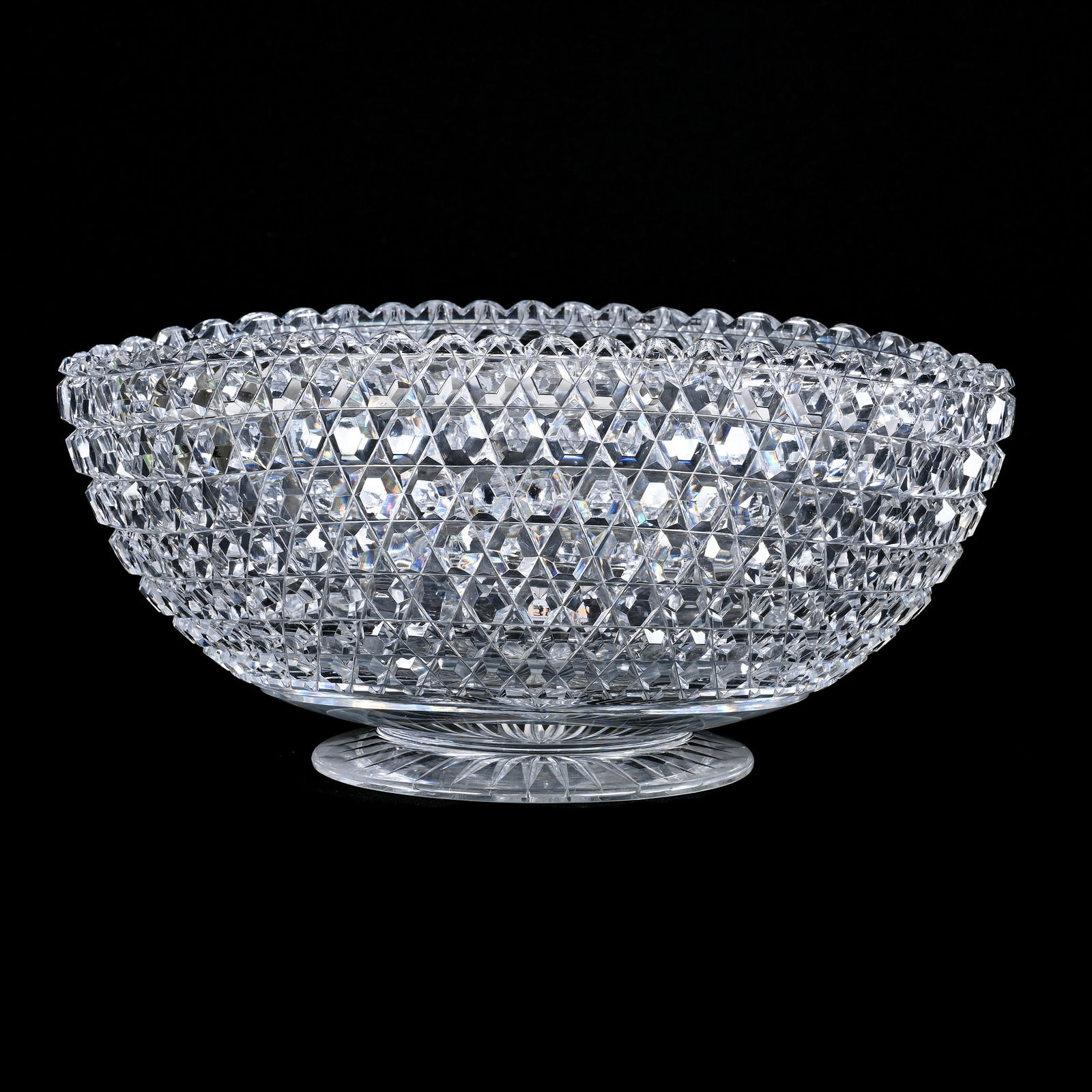 Folded Oval Bowl, ABCG, Hexagon Diamond Pattern By Mt. Washington (1 of 2)