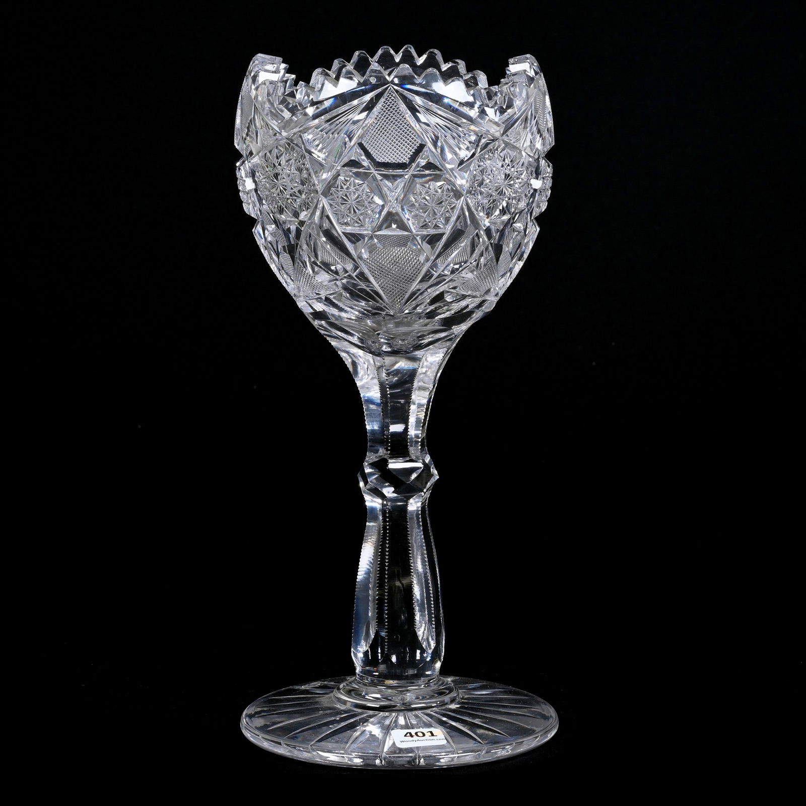 Chalice Vase, ABCG, Hobstar, Strawberry Diamond And Fan Motif (1 of 2)