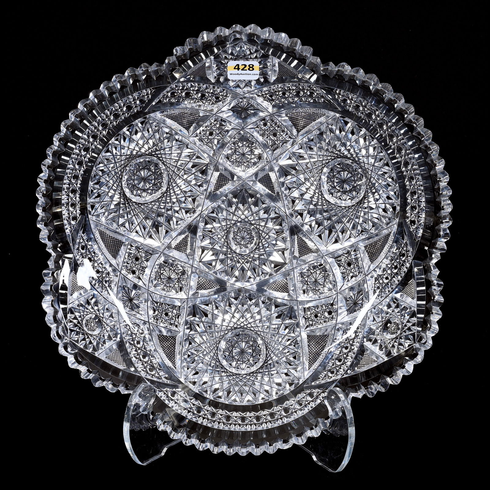 Round Tray, ABCG, Pattern Resembles BB&B By Jewel Cut Glass (1 of 2)