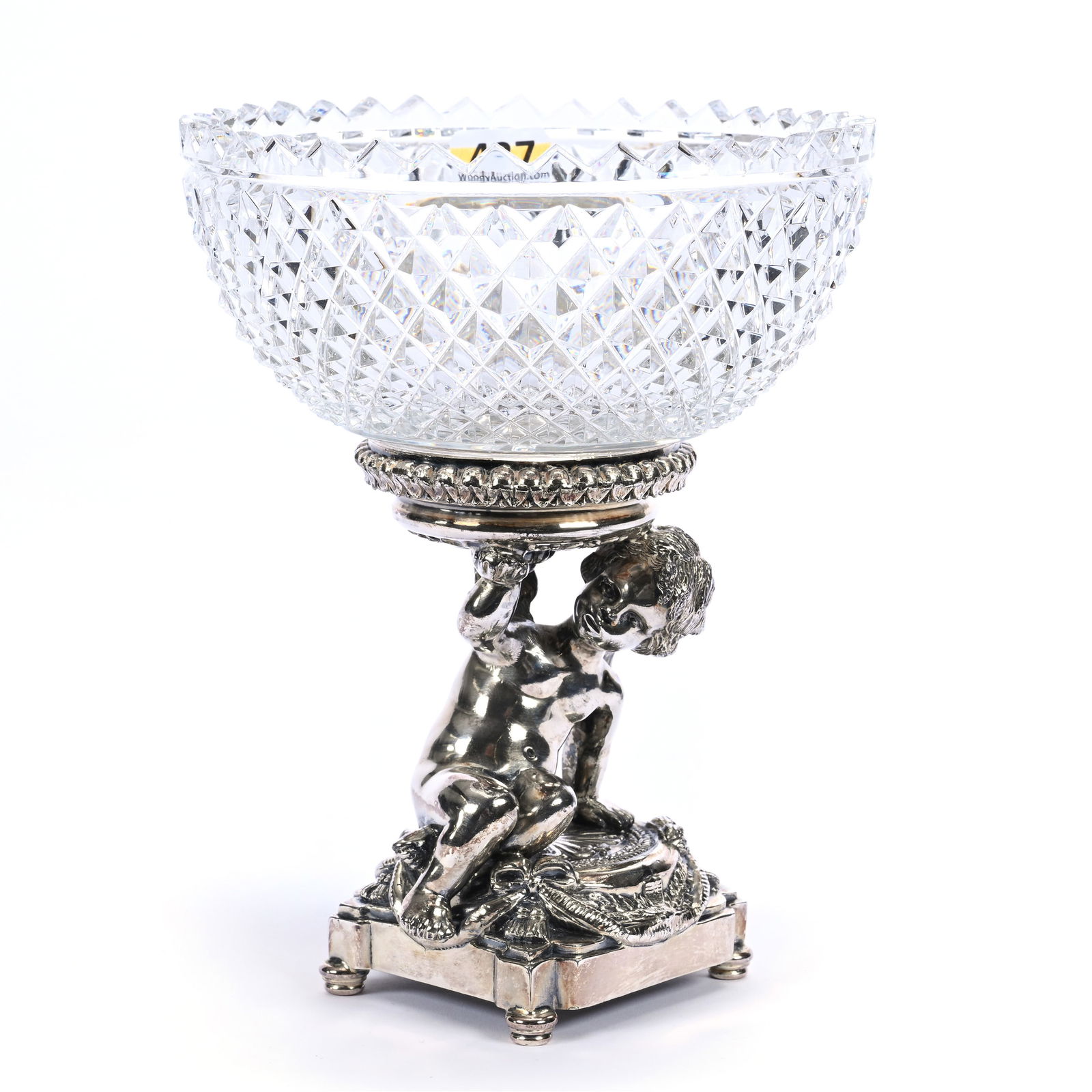 Compote, Two Part, ABCG, Raised Diamond Pattern Bowl By Pairpoint (1 of 3)