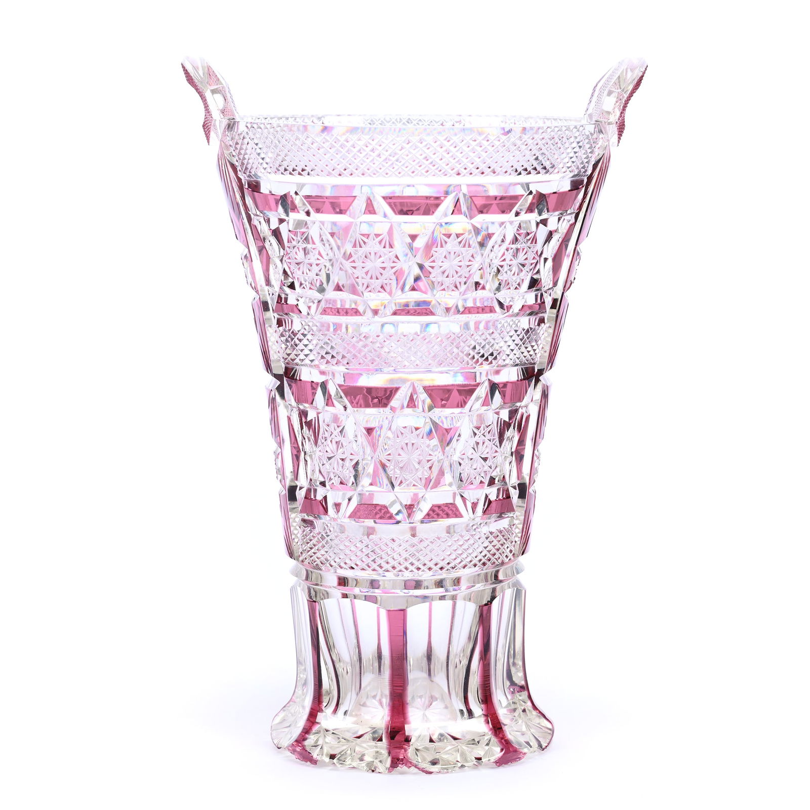 Vase, BPCG, Amethyst Cut To Clear Acropolis Pattern By Val St. Lambert, Circa 1900 (1 of 5)