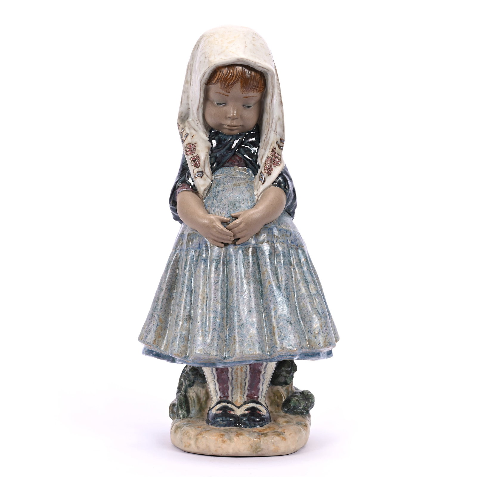 Figural Bust Marked Lladro Titled "Missy" (Mina) #4951, Gres Finish: Figural Bust Marked Lladro Titled "Missy" (Mina) #4951, Gres Finish, 14.5" x 7", Estate Of Marvin And Elfriede MIller, North Dakota.