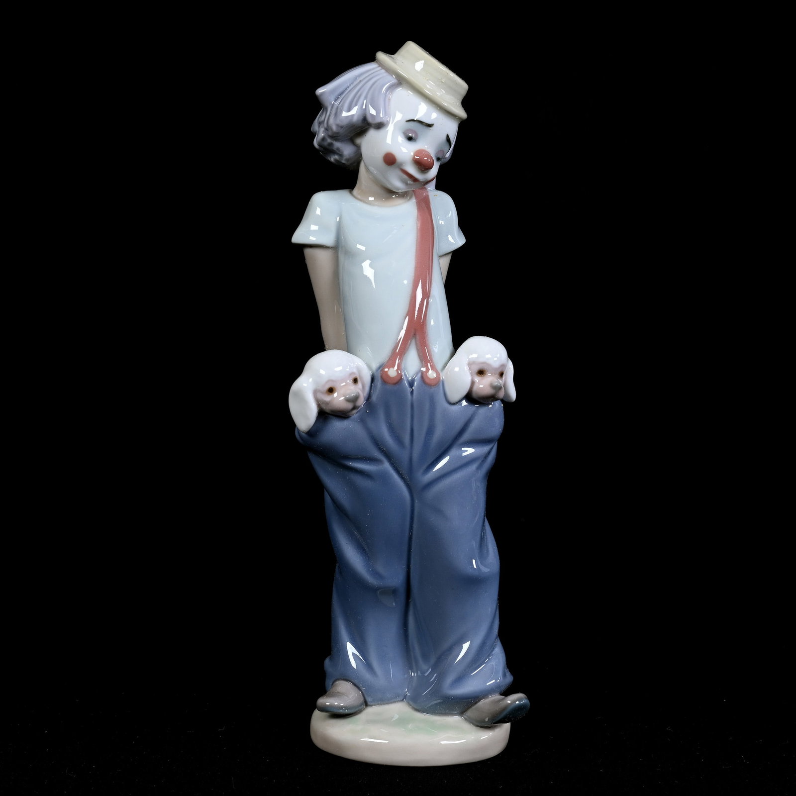 Figurine Marked Lladro Titled "Little Pals" #7600, Gres Finish: Figurine Marked Lladro Titled "Little Pals" #7600, Gres Finish, 8.75" x 3", First Issue Collectors Society 1985, Original Box, Estate Of Marvin And Elfriede MIller, North Dakota.