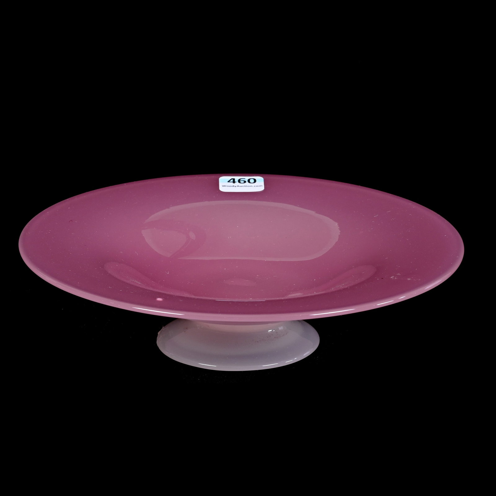 Footed Bowl, Unmarked Steuben Rosaline Style Art Glass: Footed Bowl, Unmarked Steuben Rosaline Style Art Glass, 2" x 8", Kansas Private Collection.