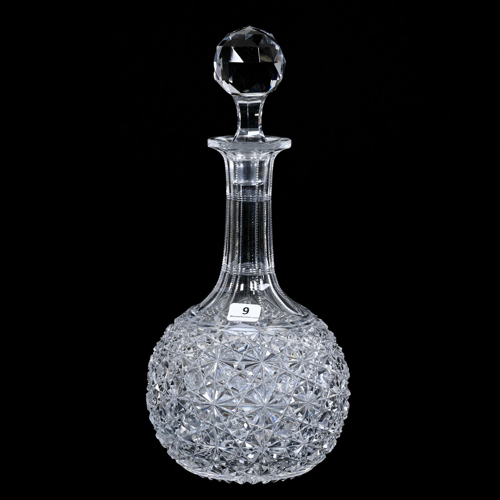 Decanter, Cut Glass, Russian Pattern, Star Cut Buttons, Ray Cut Base (1 of 3)