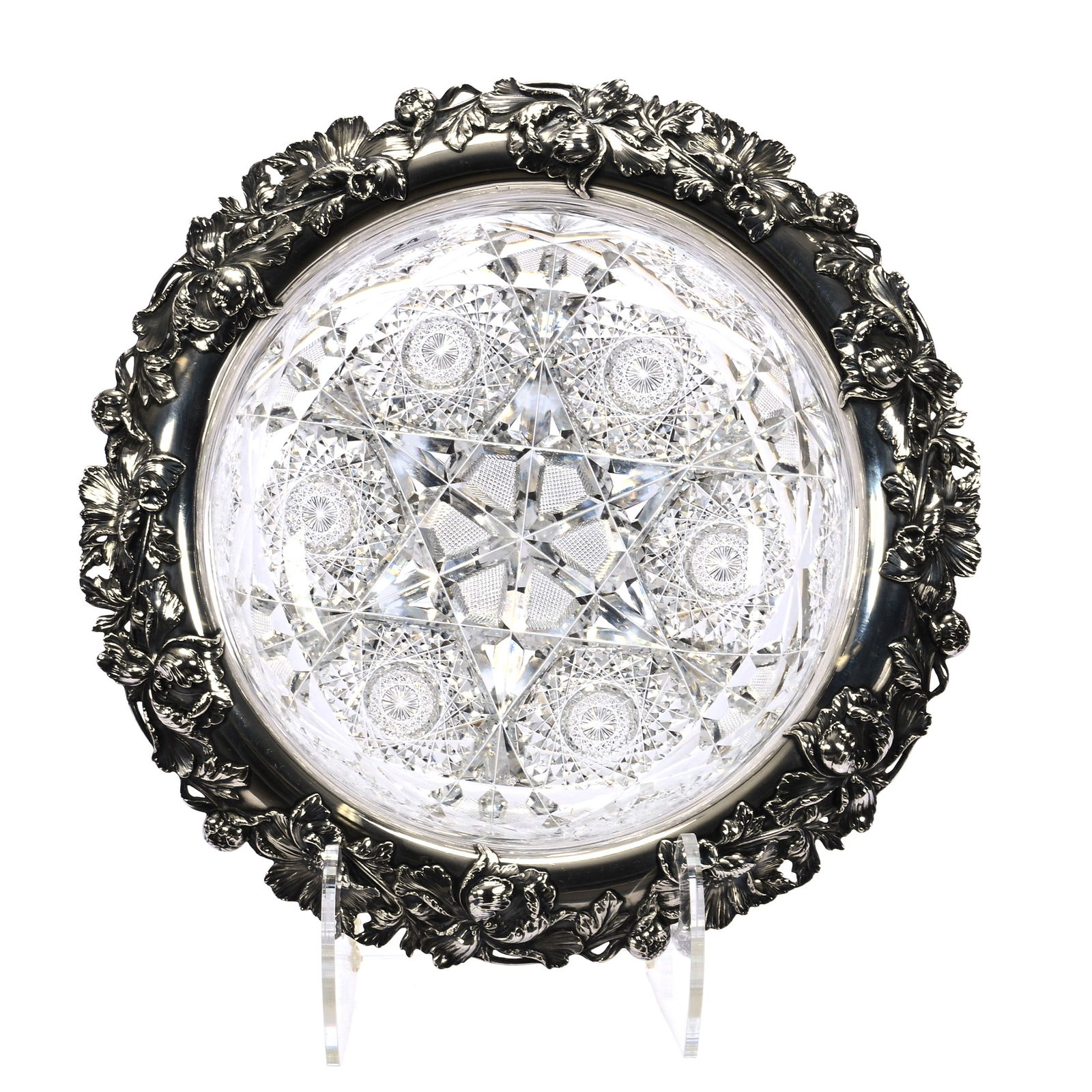 Bowl With Sterling Rim, Cut Glass, Champion Pattern By J. Hoare (1 of 6)