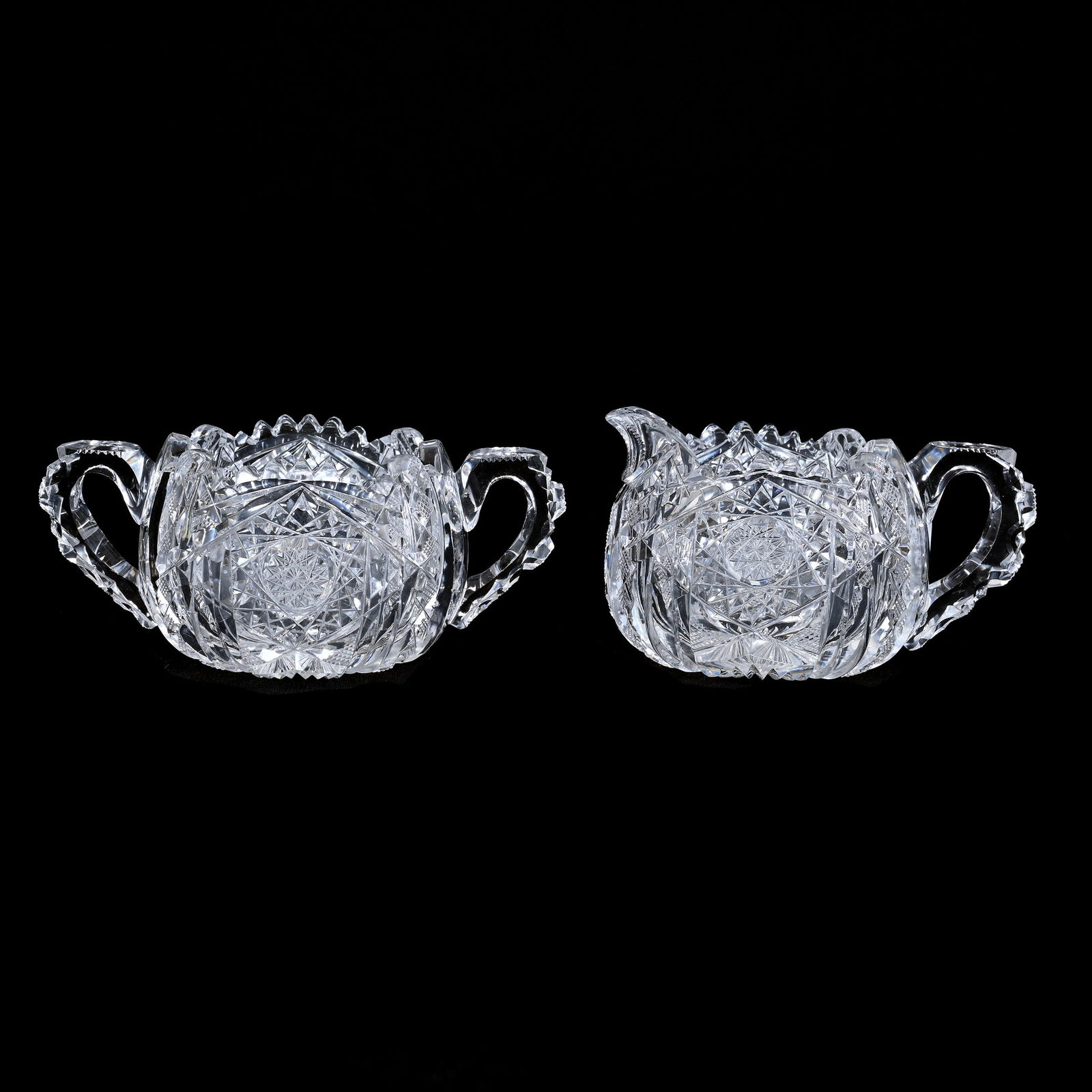 Creamer & Sugar Set, Cut Glass, Individual Sized (1 of 3)