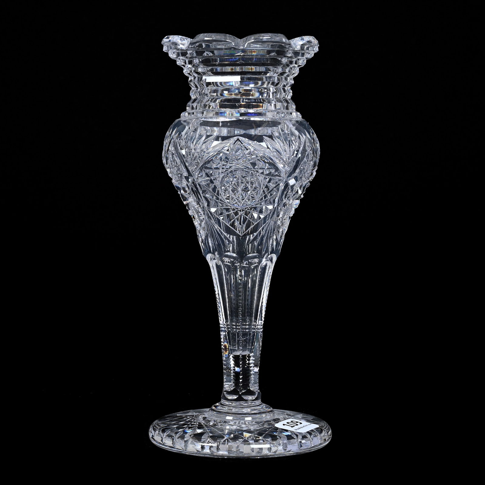Vase, Cut Glass, Monarch Pattern By J. Hoare (1 of 2)