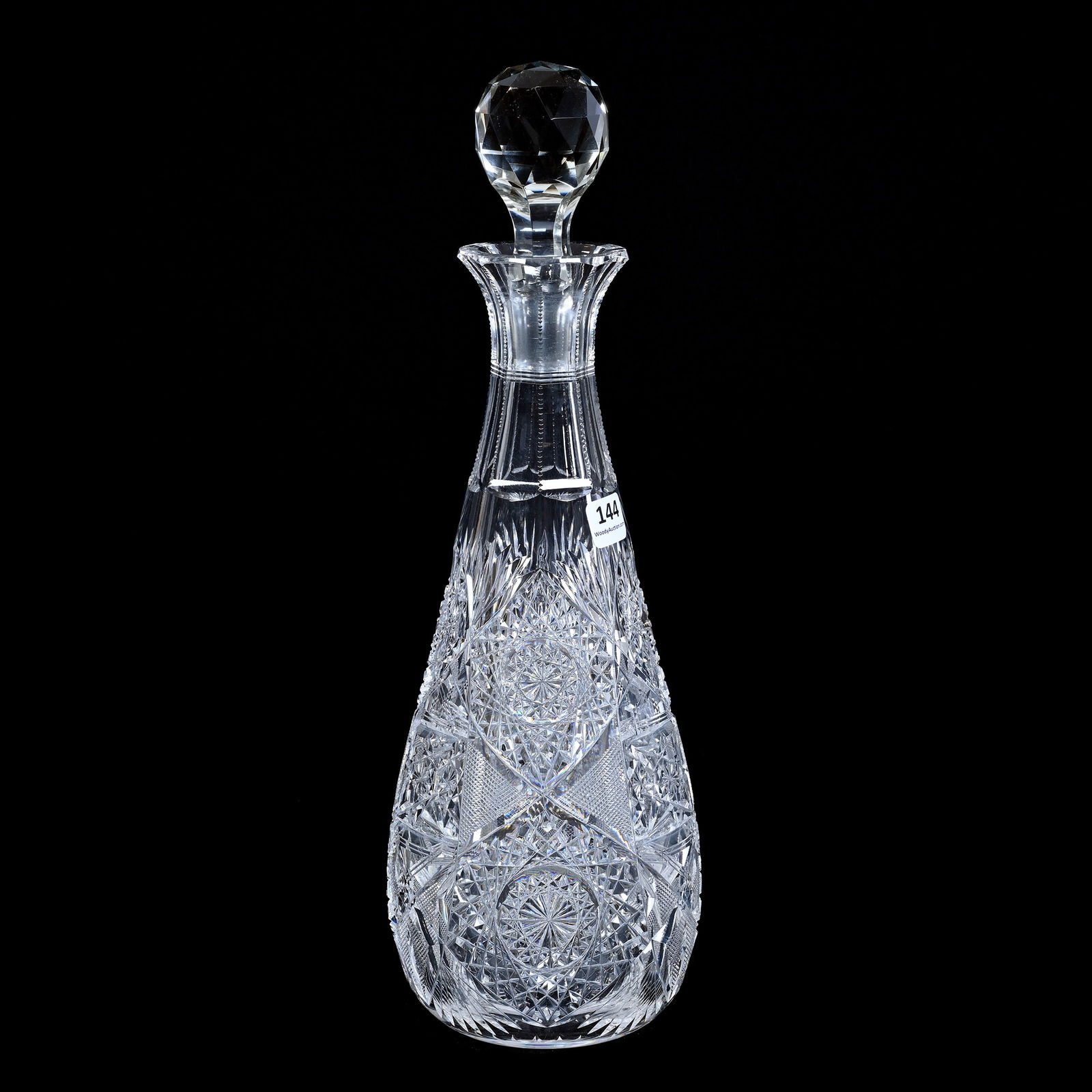 Bowling Pin Decanter, Cut Glass, Monarch Pattern By J. Hoare (1 of 3)