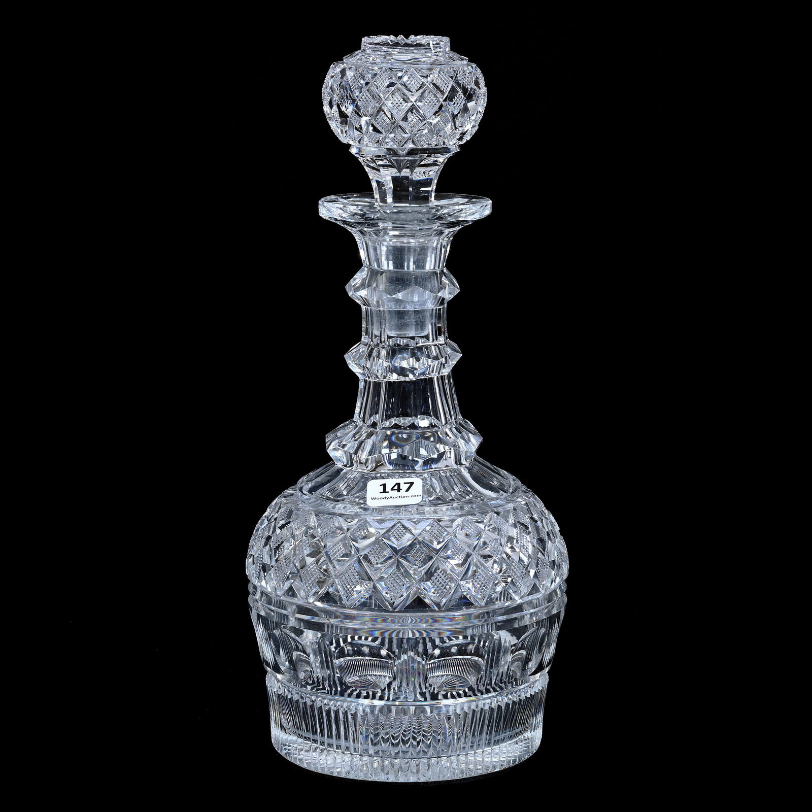 Decanter, Cut Glass, Pattern Resembles Old English By Hawkes (1 of 6)