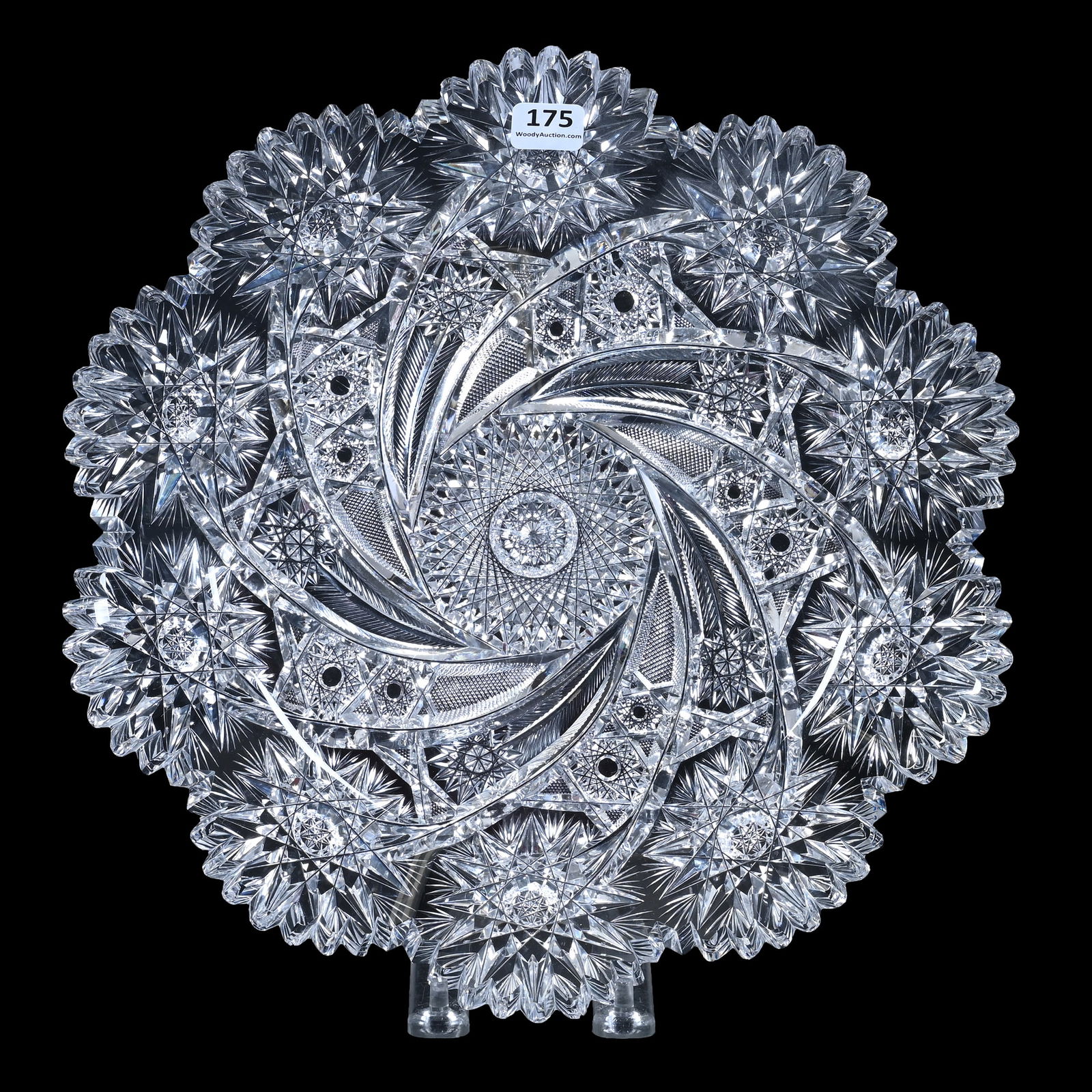 Round Tray, Cut Glass, Signed Libbey Lennox Pattern Aka Comet, Wonderful Blank (1 of 5)