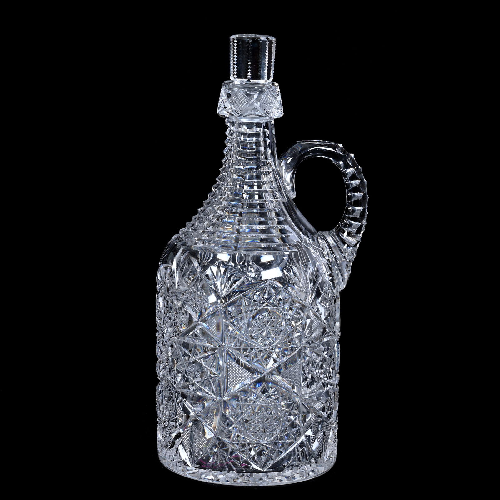 Demi John Jug, Cut Glass, Signed J. Hoare Monarch Pattern (1 of 3)