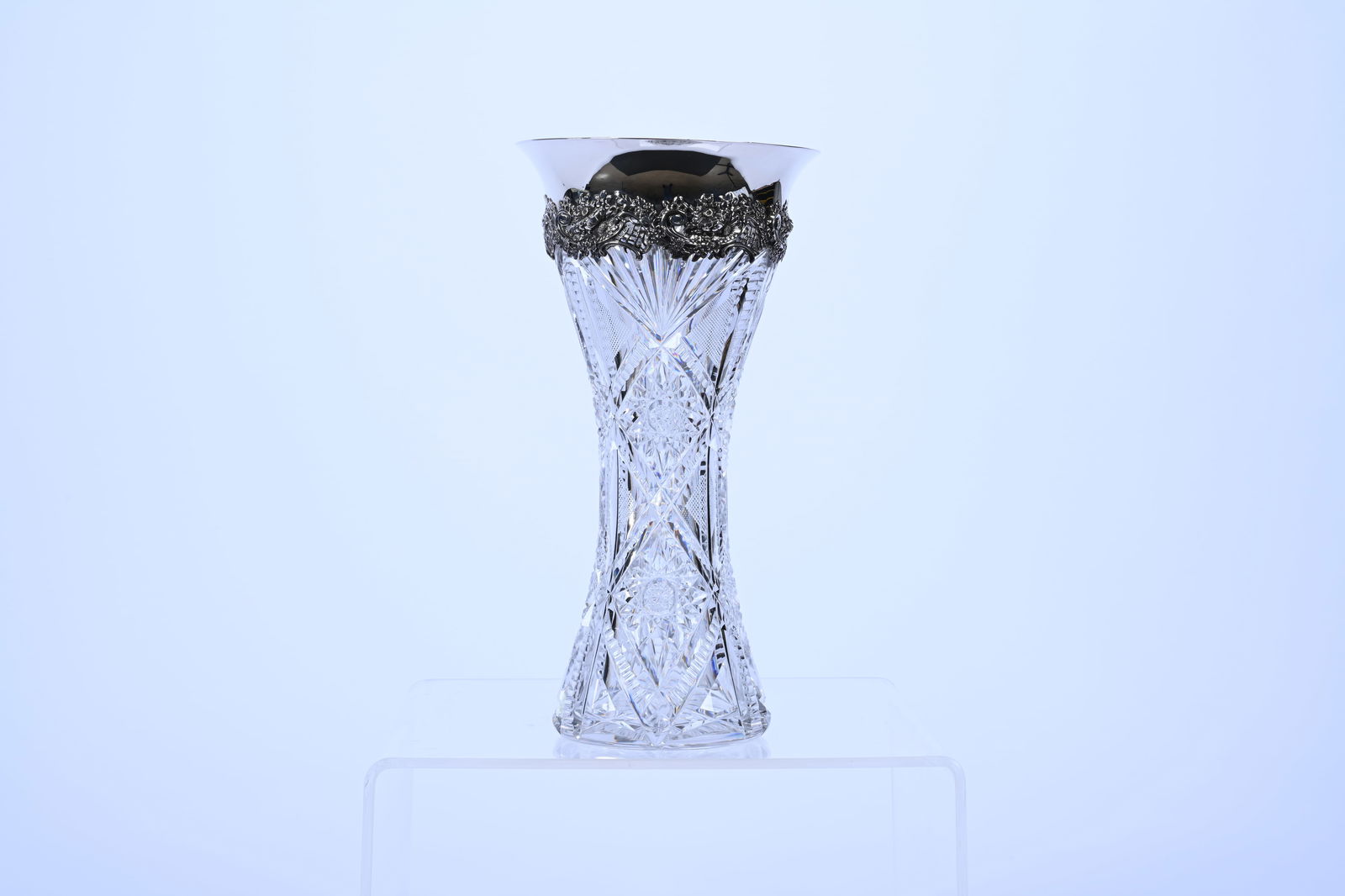 Vase, Cut Glass, Hobstar, Strawberry Diamond, Zipper & Fan Motif (1 of 4)