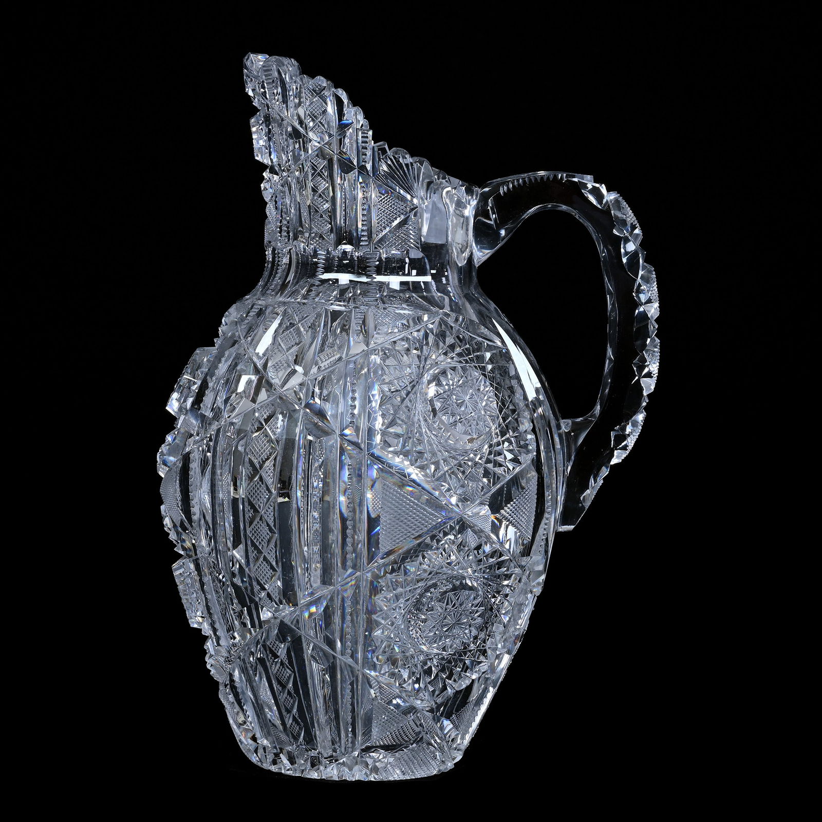 Water Pitcher, Cut Glass, Wedgemere Pattern By Libbey, Exceptionally Deep Cutting (1 of 3)
