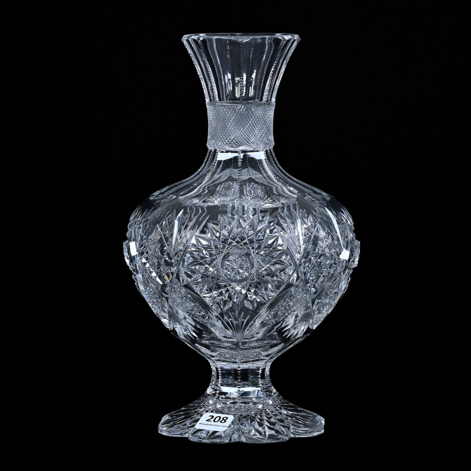 Pedestal Water Carafe, Cut Glass, Desdemona Pattern By Clark (1 of 3)