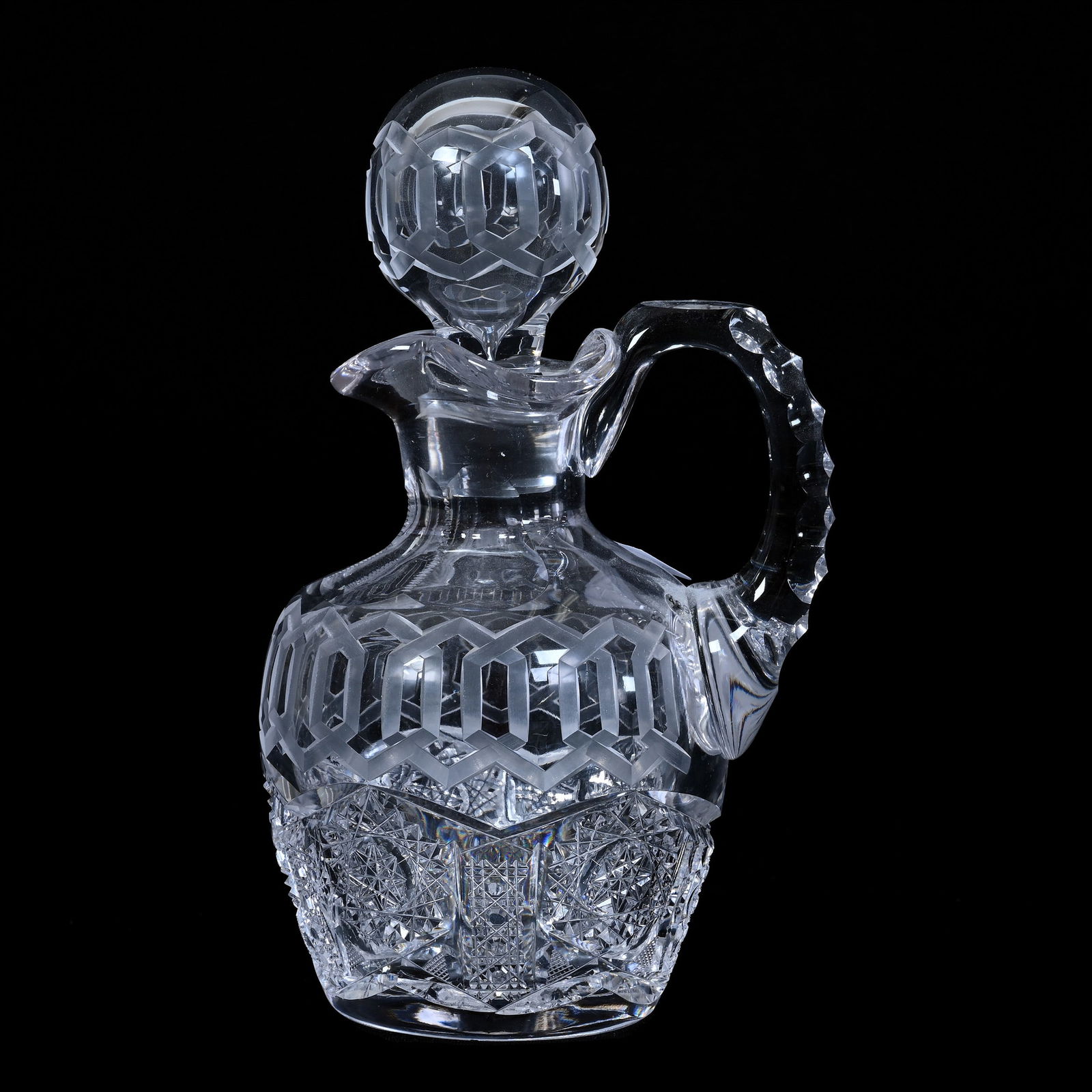 Catsup Bottle, Cut Glass, Alhambra Pattern By Meriden, Aka Greek Key (1 of 3)