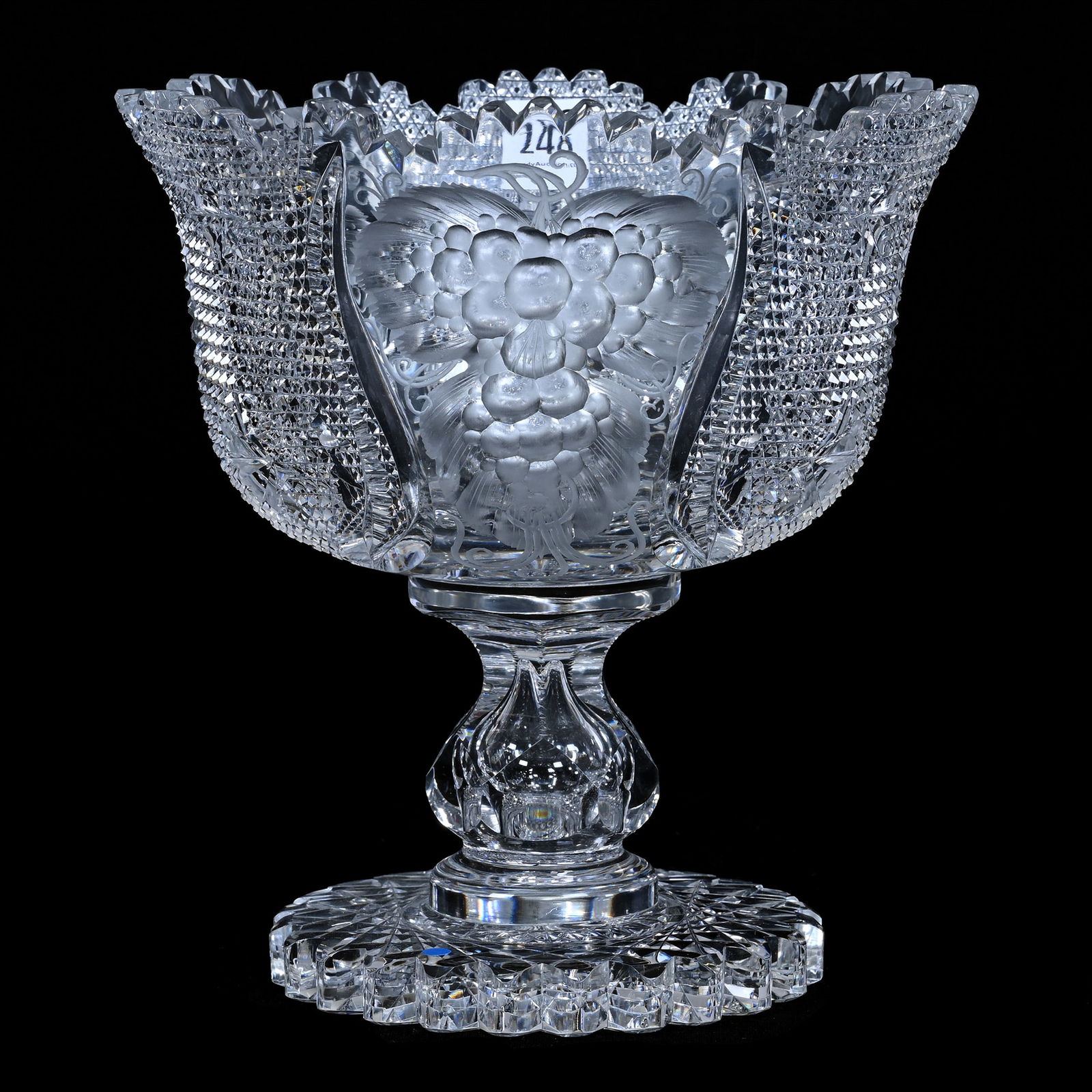 Footed Bowl, Cut Glass, Signed Libbey (1 of 3)