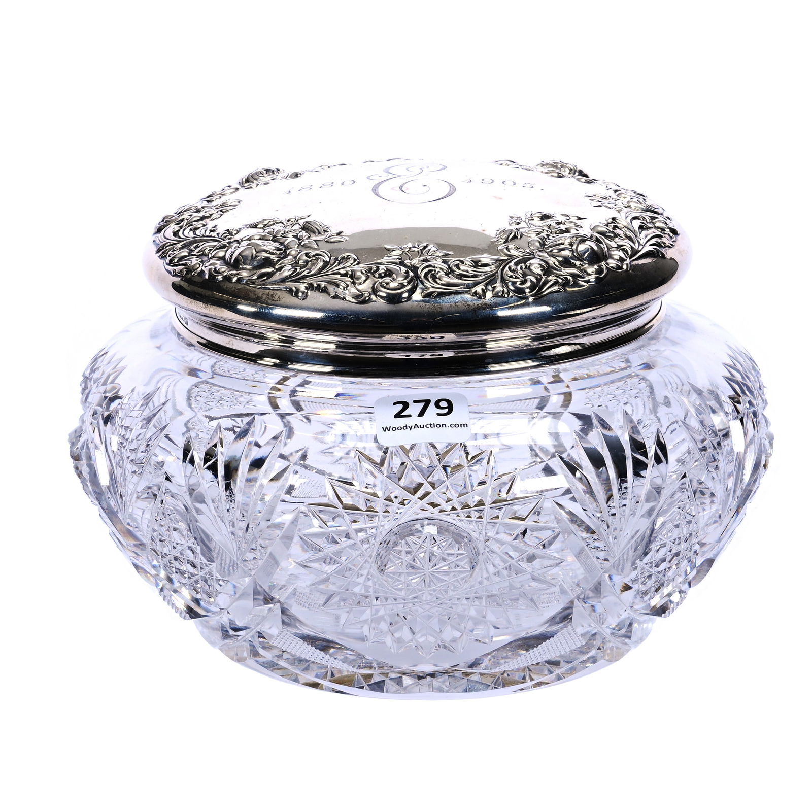 Bon-Bon Or Candy Jar, Cut Glass, Hobstar, Nailhead Diamond, Strawberry Diamond And Fan Motif (1 of 5)