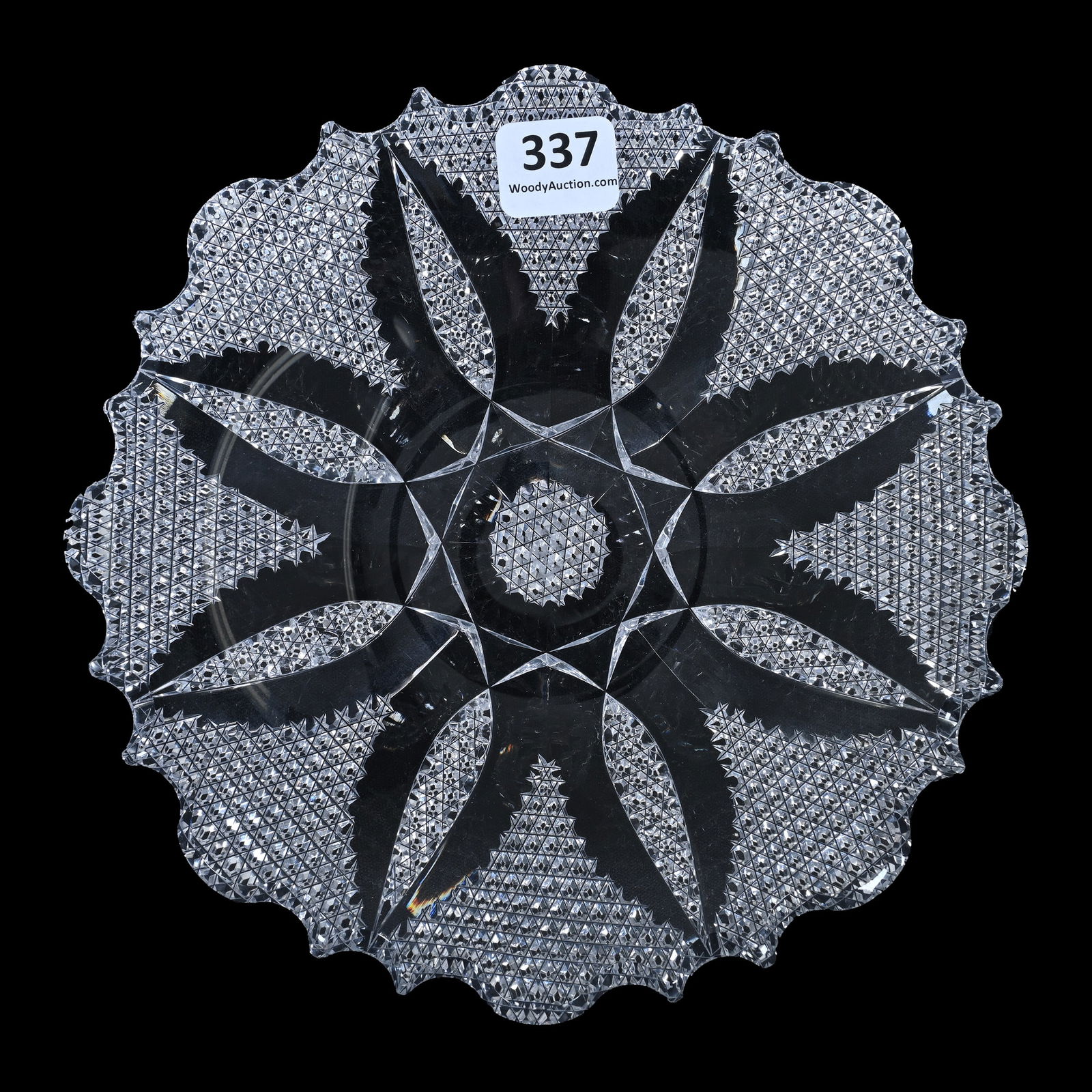 Plate, Cut Glass, Signed Libbey Delphos Pattern (1 of 2)