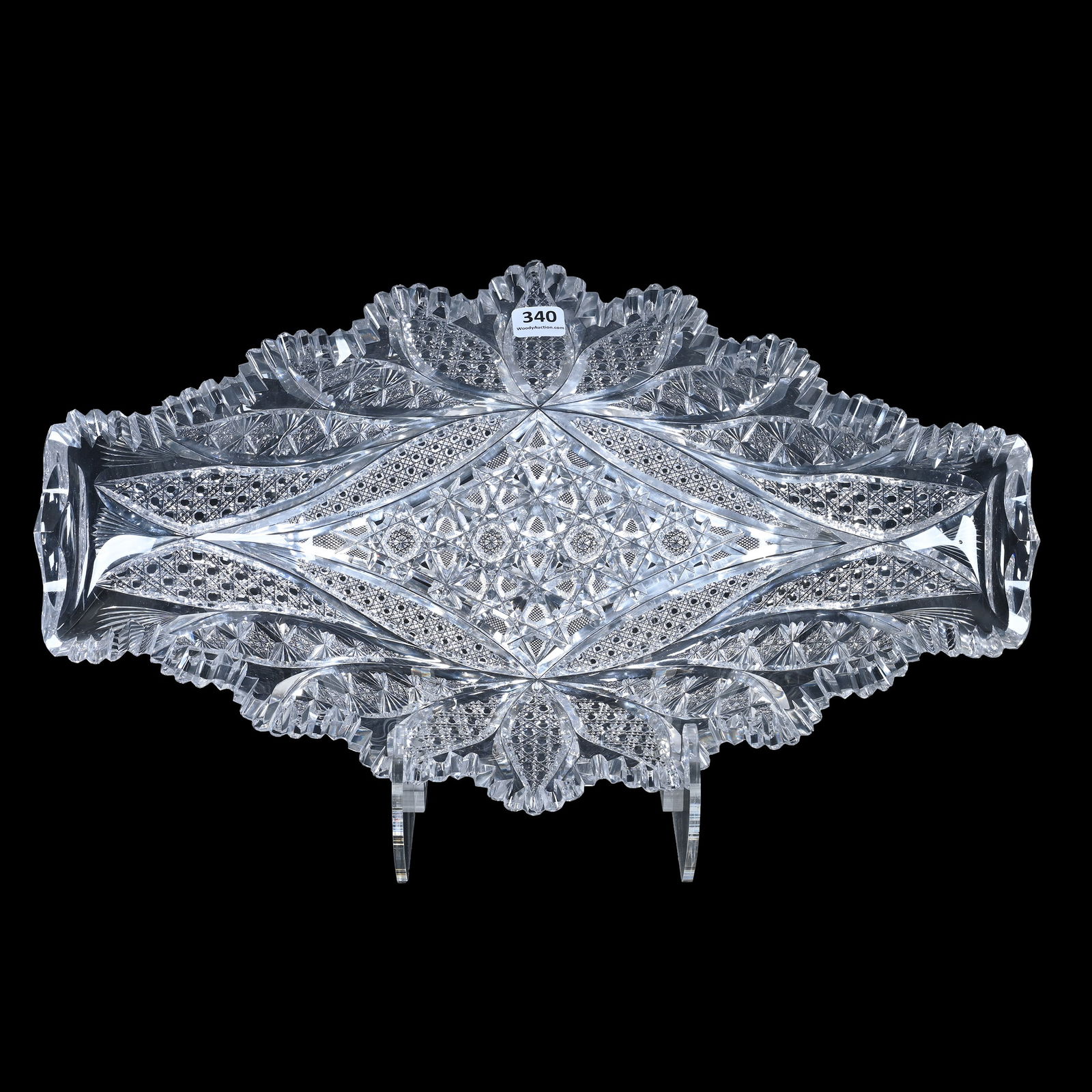 Fish Tail Ice Cream Tray, Cut Glass, Signed Hawkes Olympia Pattern, Fantastic Example (1 of 2)