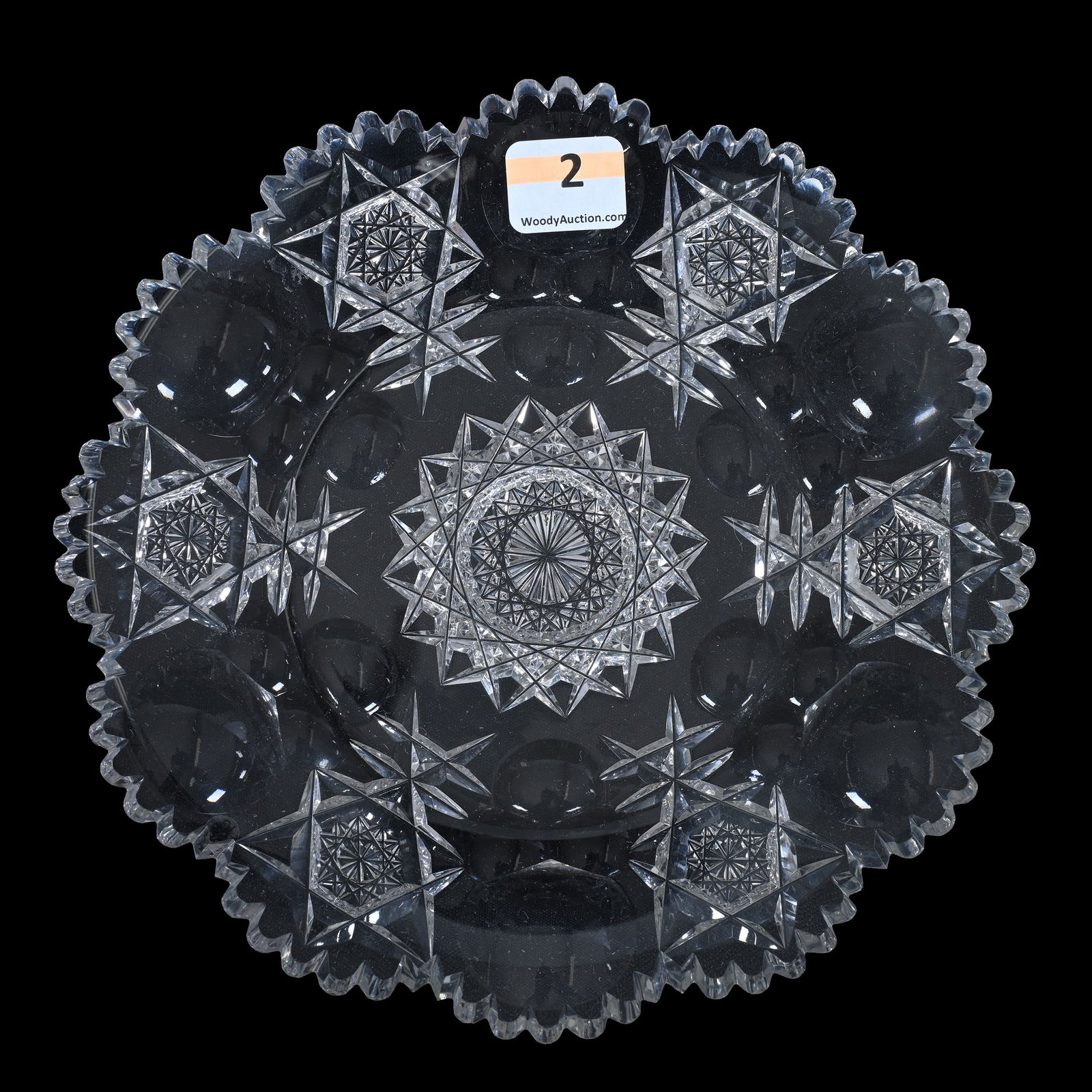 Plate, ABCG, Signed Hawkes Princess Pattern: Plate, American Brilliant Cut Glass, Signed Hawkes Princess Pattern, 7", Tooth Chip, Collection Of Sherry & The Late Elton Linville, IN.