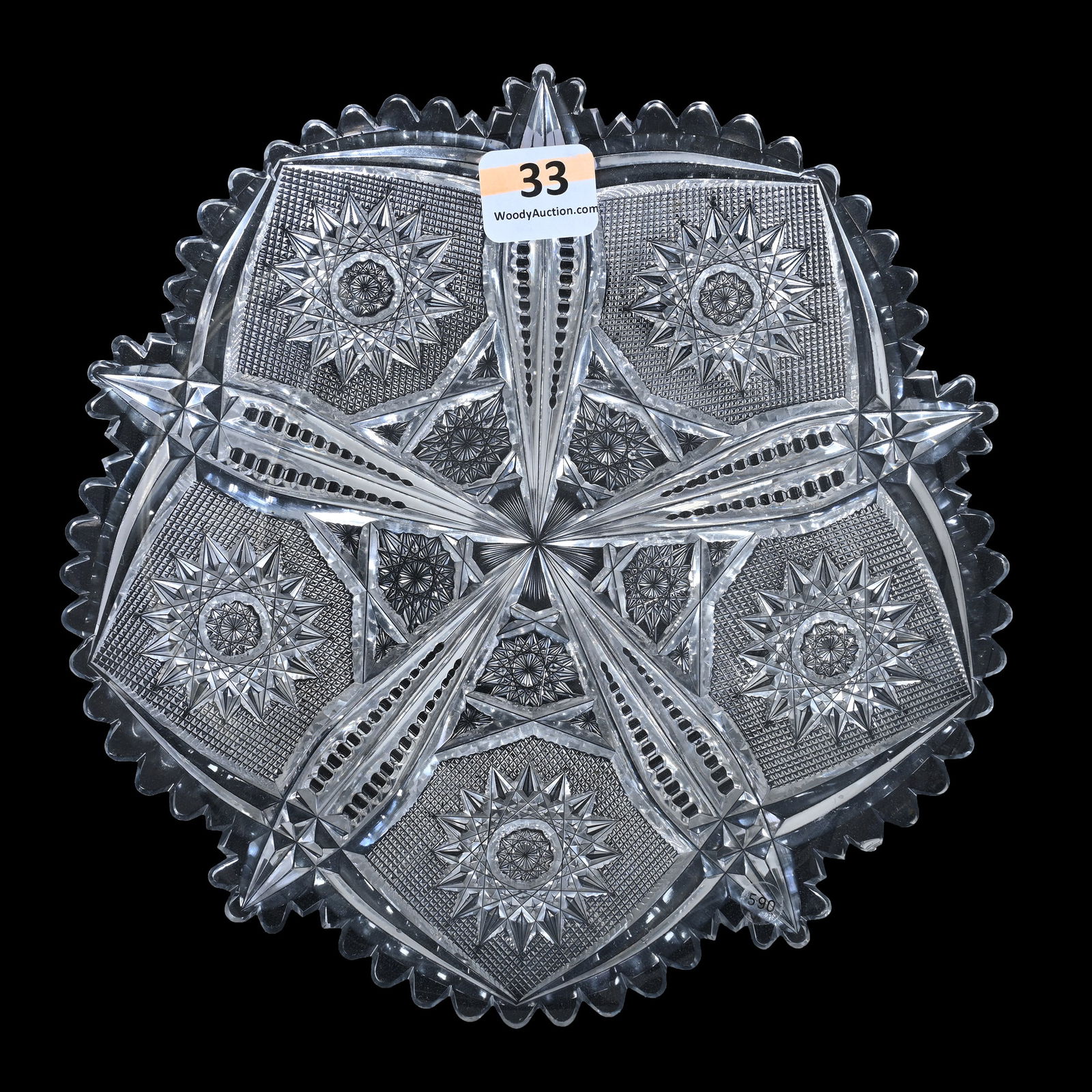 Plate, ABCG, Five Sections Of Hobstar, Strawberry Diamond, Vesica & Zipper Motif (1 of 2)