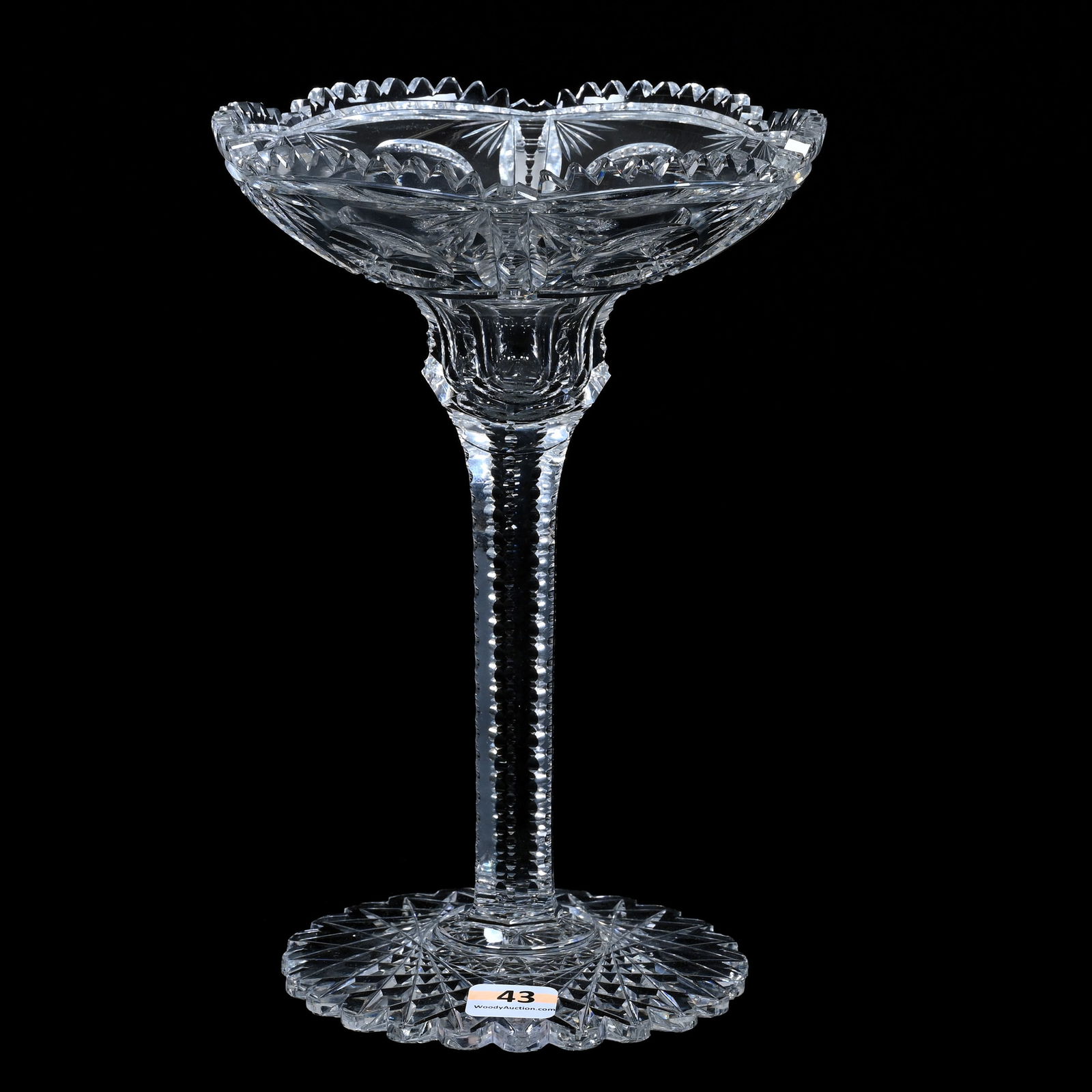 Compote, ABCG, Bullseye, Prism & Fan Motif - Extra Clear Blank, Solid Notched Stem (1 of 3)