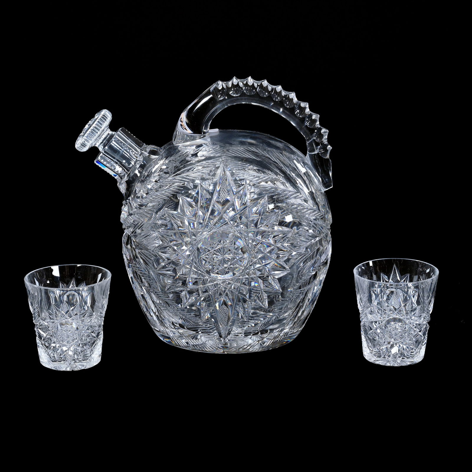 Rum Jug With (2) Whiskey Tumblers, ABCG, Mary Pattern By W.C. Anderson For American Cut Glass (1 of 3)
